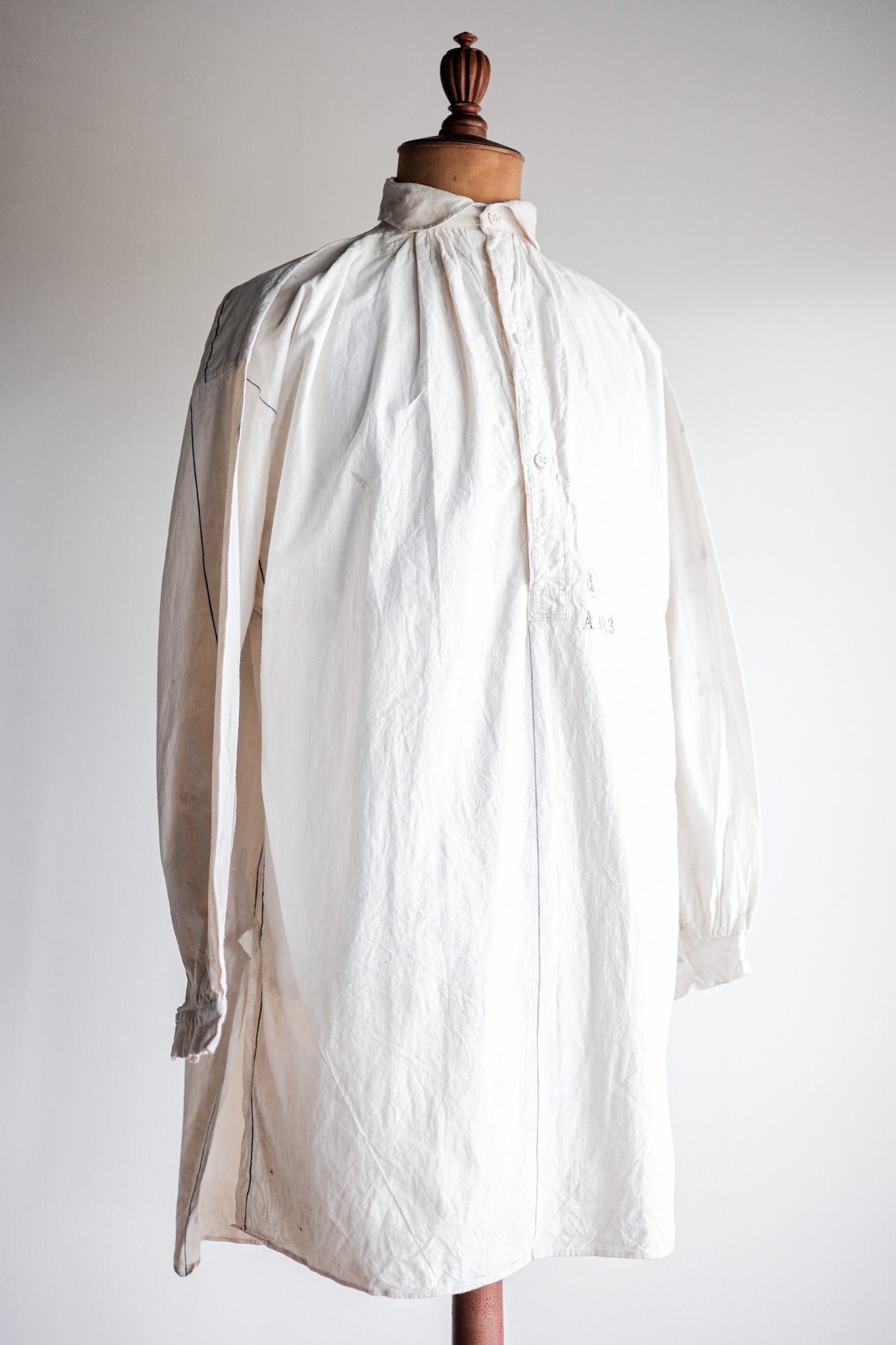 【Late 19th C】French Army of Africa Cotton Linen Coronial Shirt "Dead Stock"