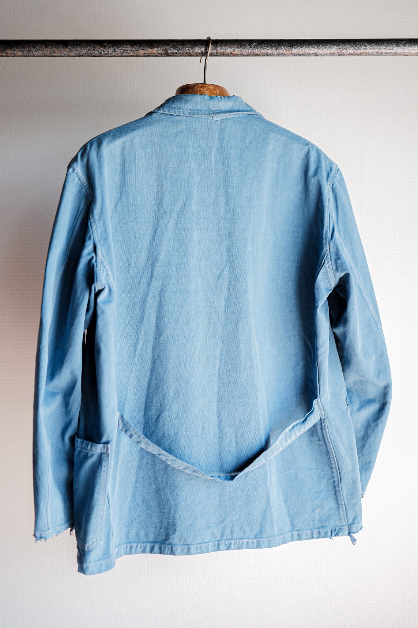 ［~40’s］French Vintage Indigo Cotton Twill Lapel Work Jacket