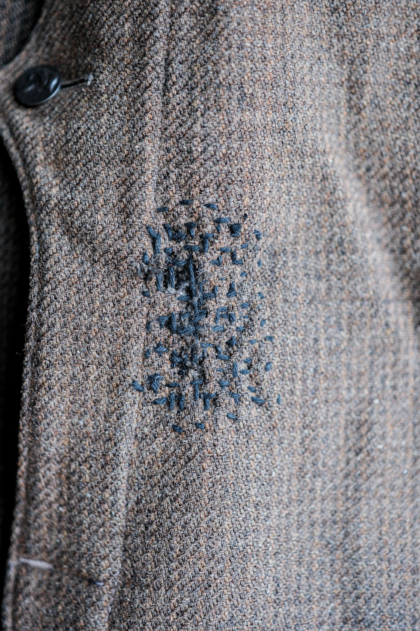 [~ 30's] Veste de chasse en laine brune vintage française "Boro"