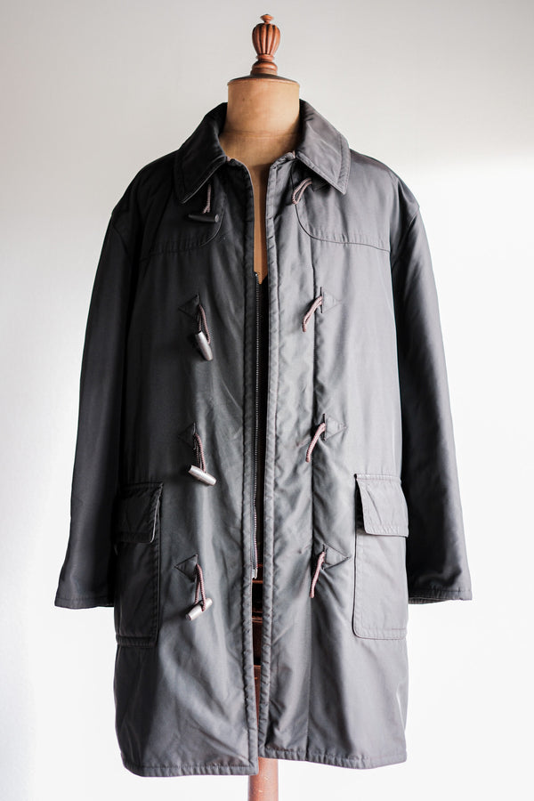 [~90's]Old Hermès Paris Dark Brown Polyamide Duffle Coat Size.54