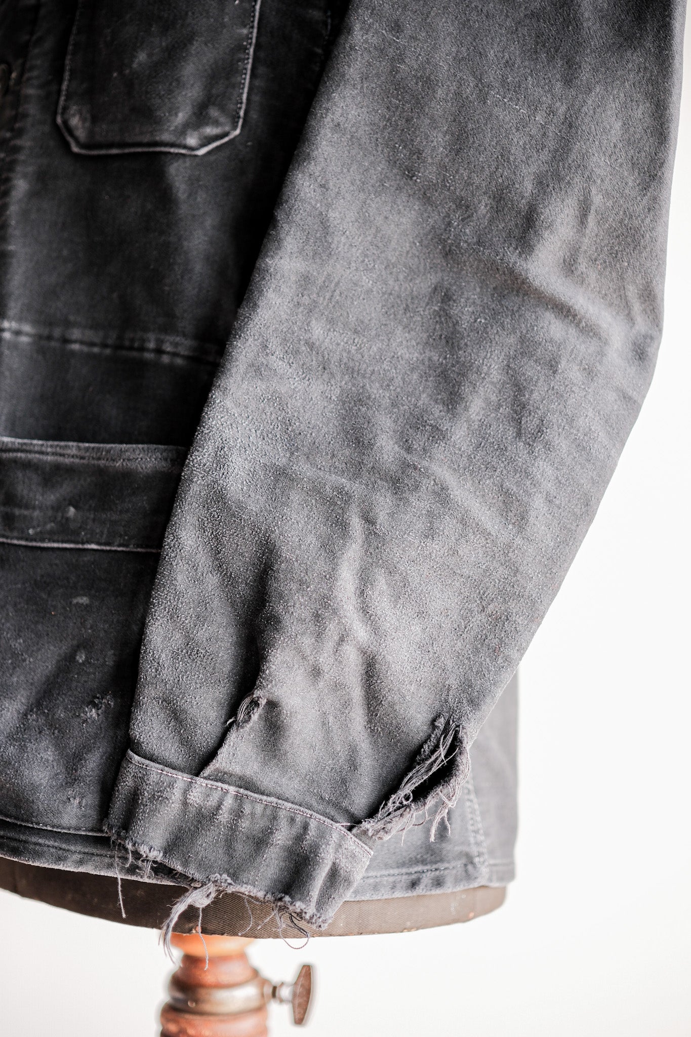［~40's］French Vintage Black Moleskin Work Jacket "Adolphe Lafont"