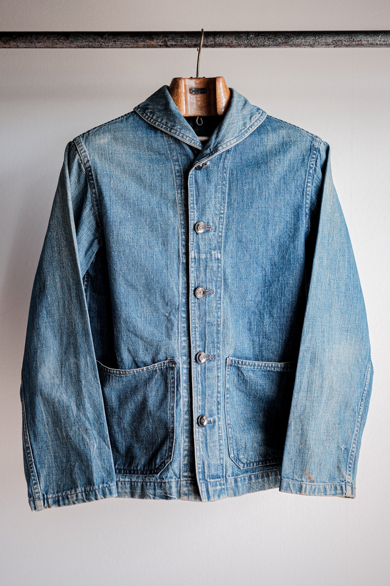 ［~40’s］WWⅡ U.S.NAVY Shawl Collar Denim Coverall