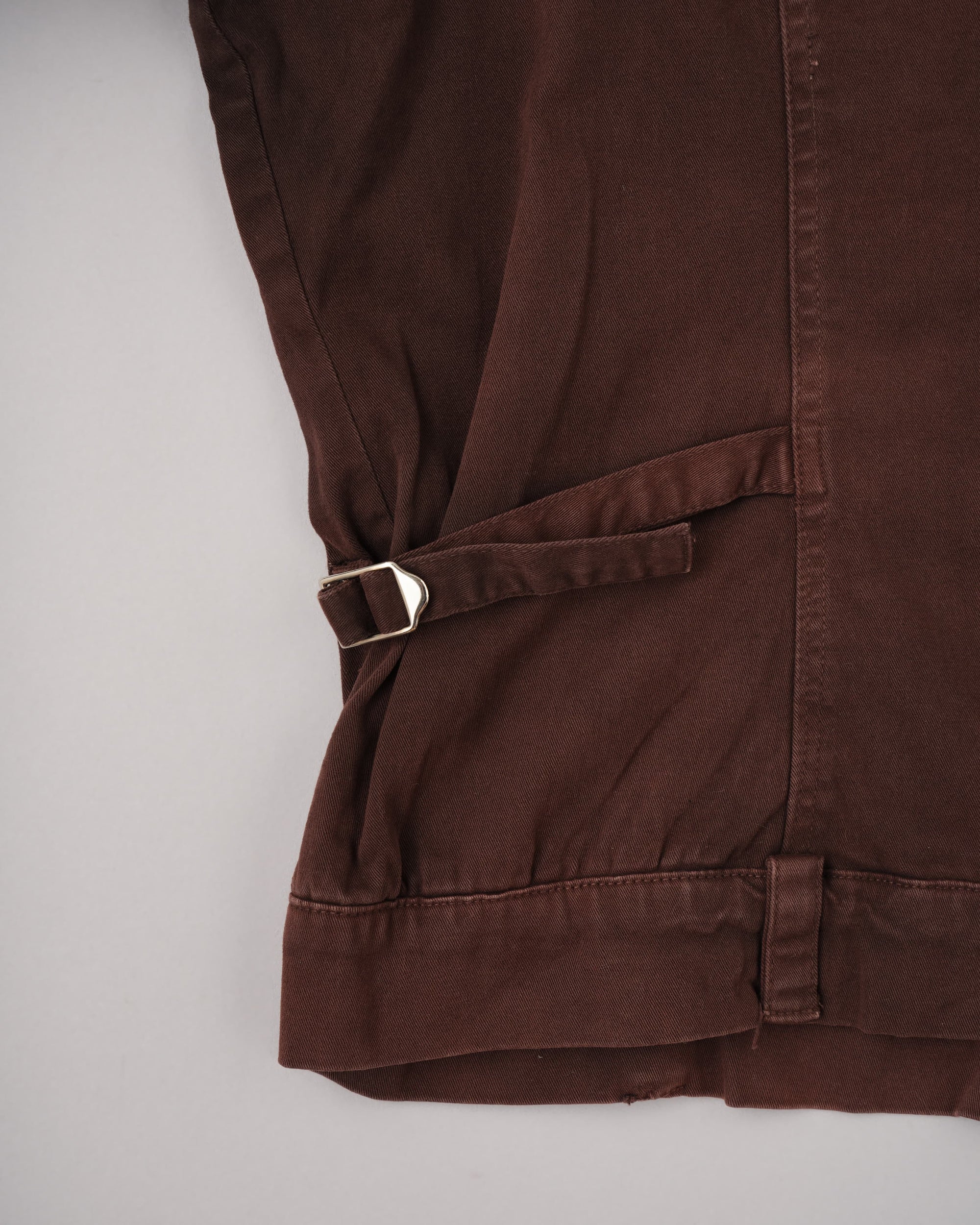 【~80’s】Italian Vintage Brown Cotton Elastane Zip Up Jacket Size.52