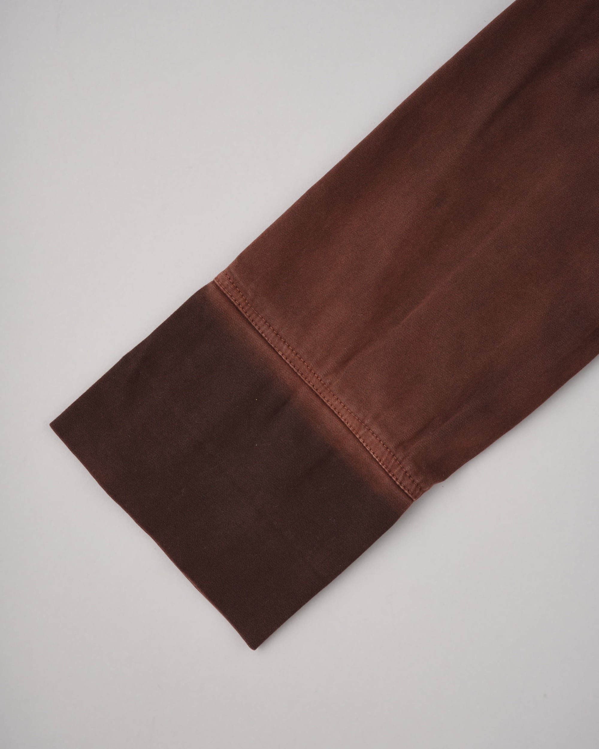 【~80’s】Italian Vintage Brown Cotton Elastane Zip Up Jacket Size.52