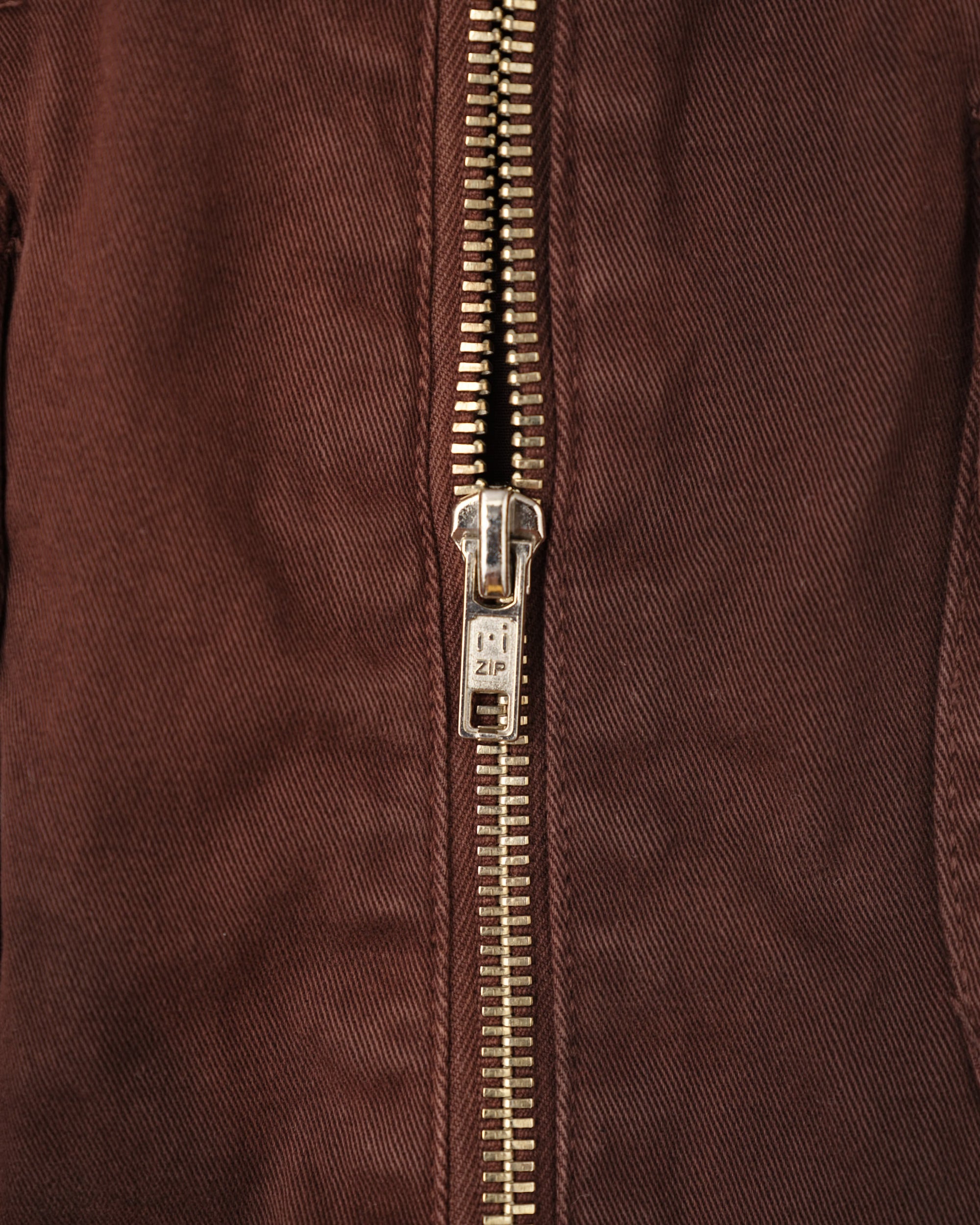 【~80’s】Italian Vintage Brown Cotton Elastane Zip Up Jacket Size.52