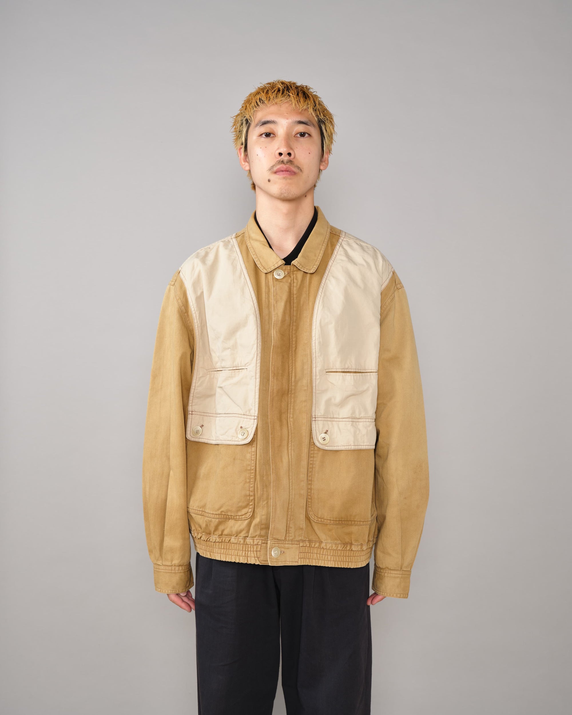 【~60’s】French Vintage Switching Design Mixed Cotton Jacket Size.5