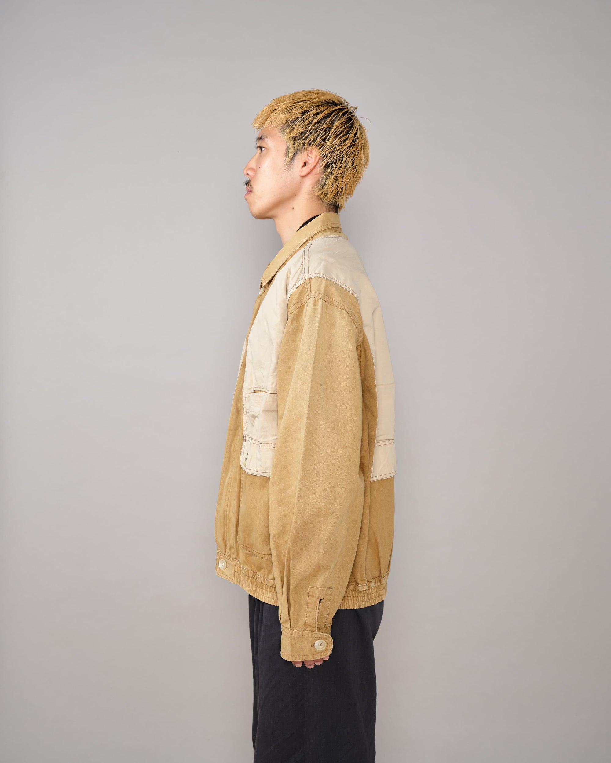 【~60’s】French Vintage Switching Design Mixed Cotton Jacket Size.5