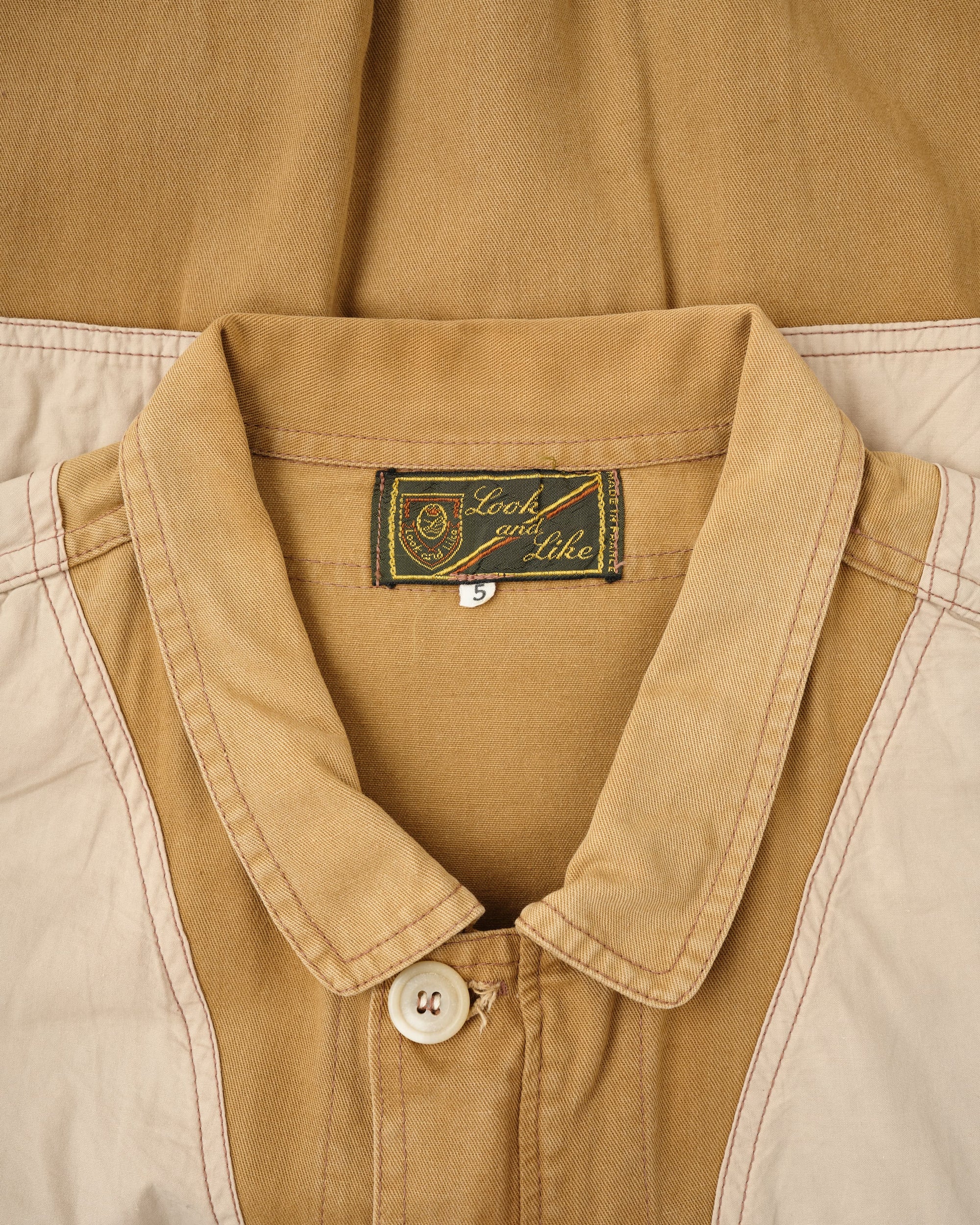 【~60’s】French Vintage Switching Design Mixed Cotton Jacket Size.5