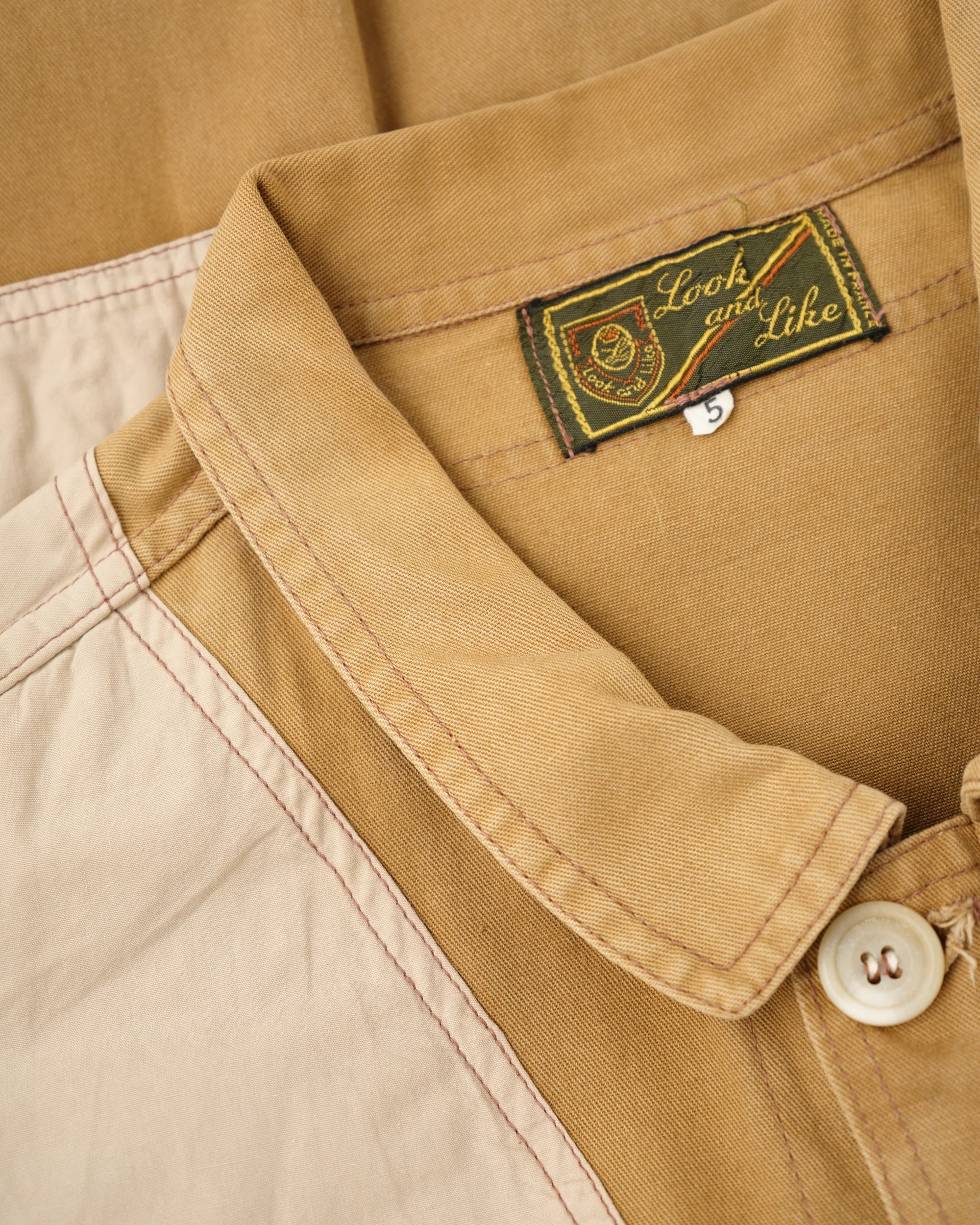 【~60’s】French Vintage Switching Design Mixed Cotton Jacket Size.5