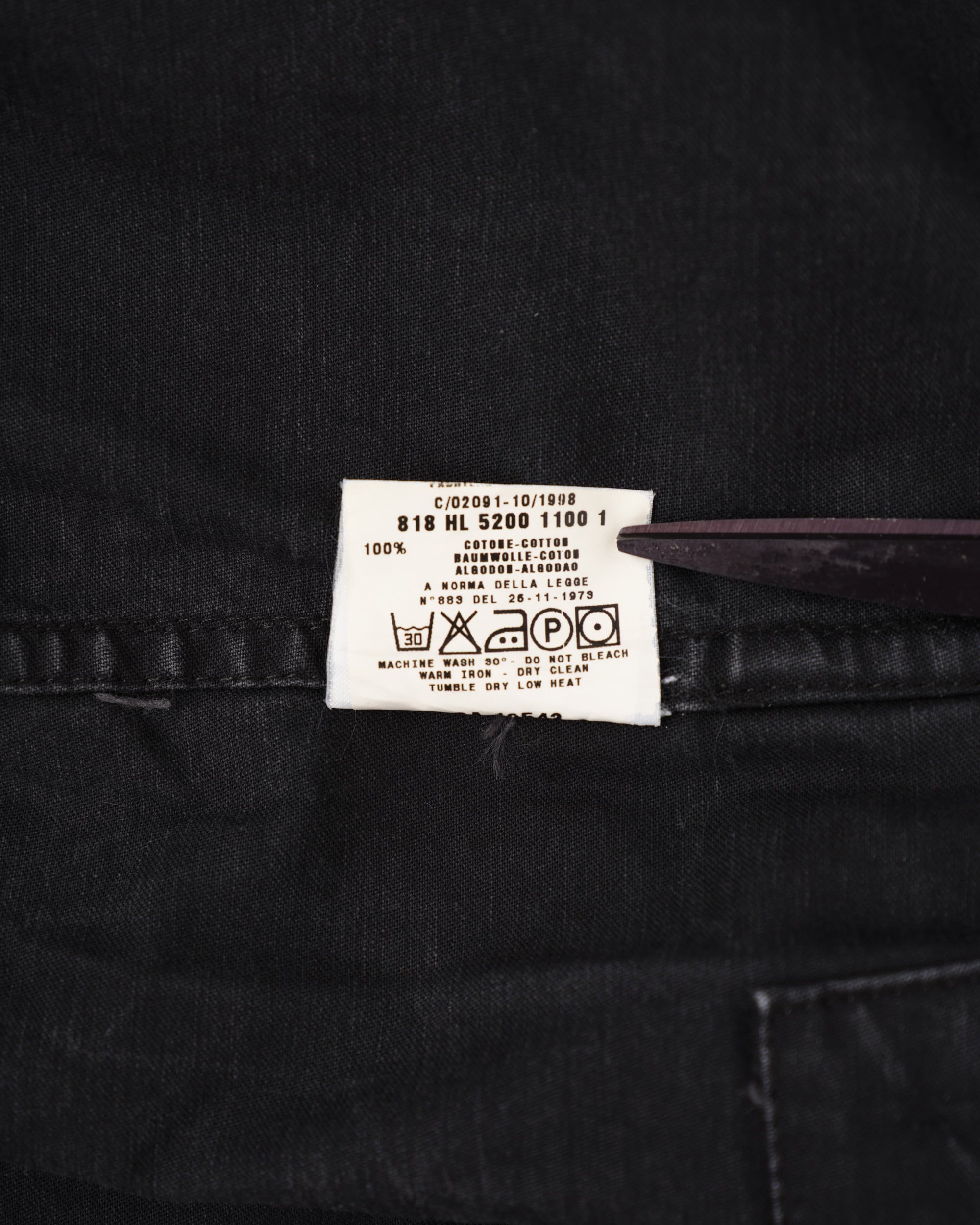 【~90’s】Old HELMUT LANG Black Cotton 4 Pockets Jacket Size.50