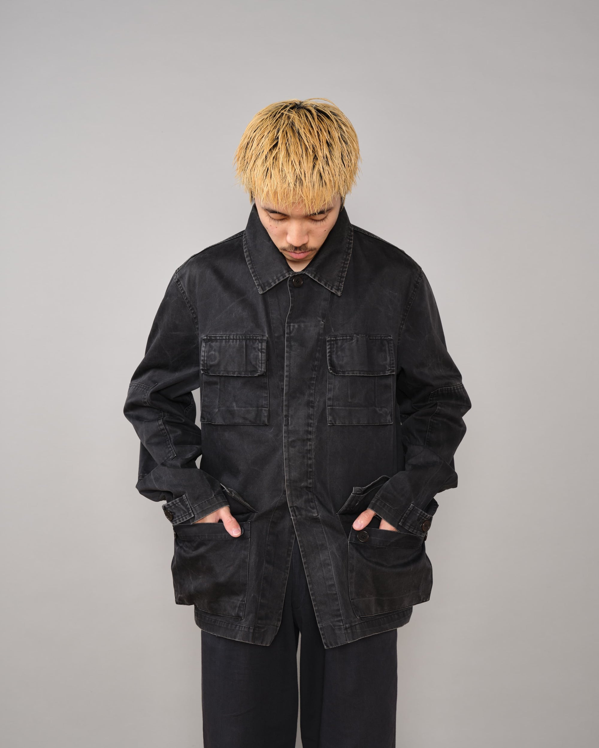 【~90’s】Old HELMUT LANG Black Cotton 4 Pockets Jacket Size.50