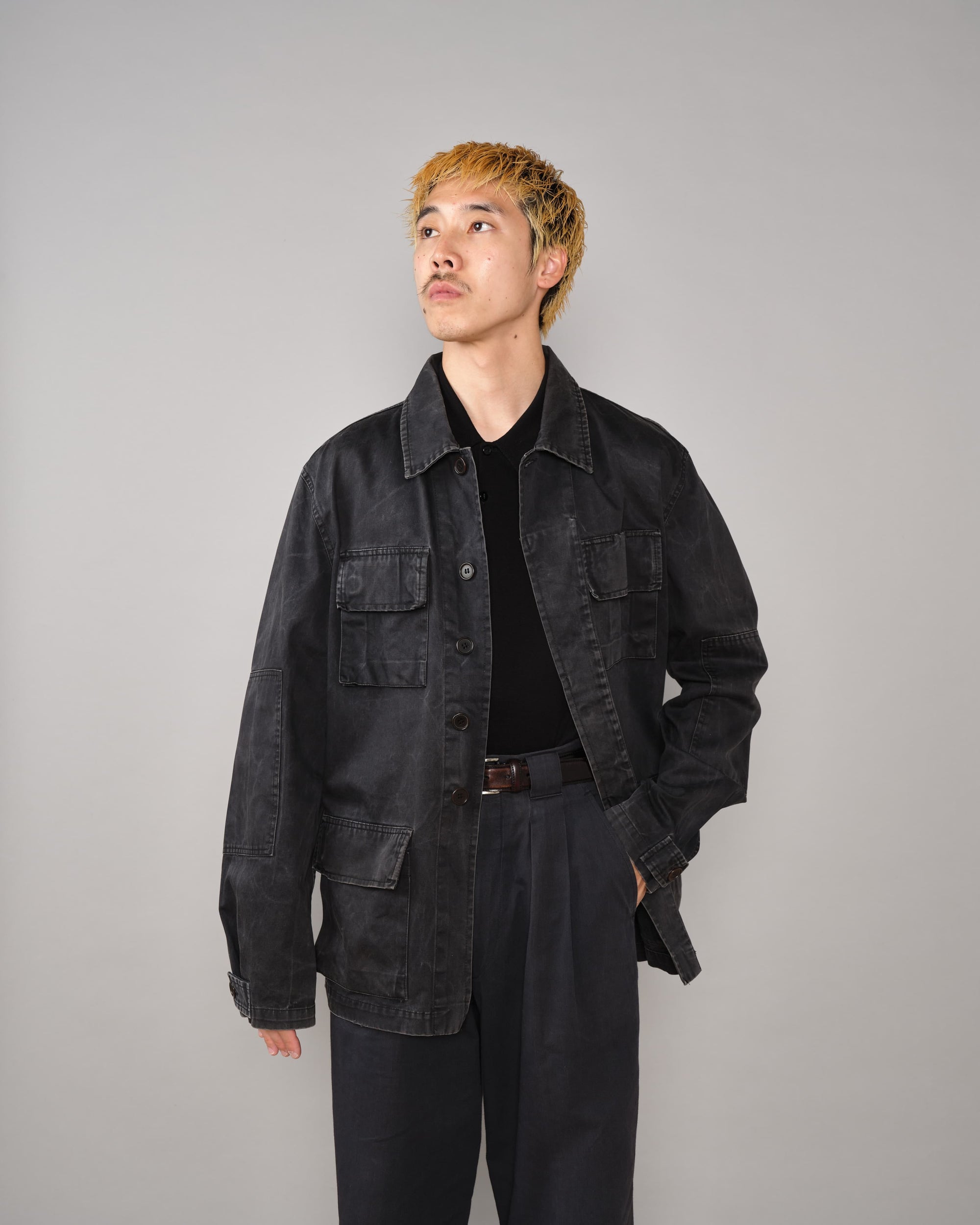 【~90’s】Old HELMUT LANG Black Cotton 4 Pockets Jacket Size.50