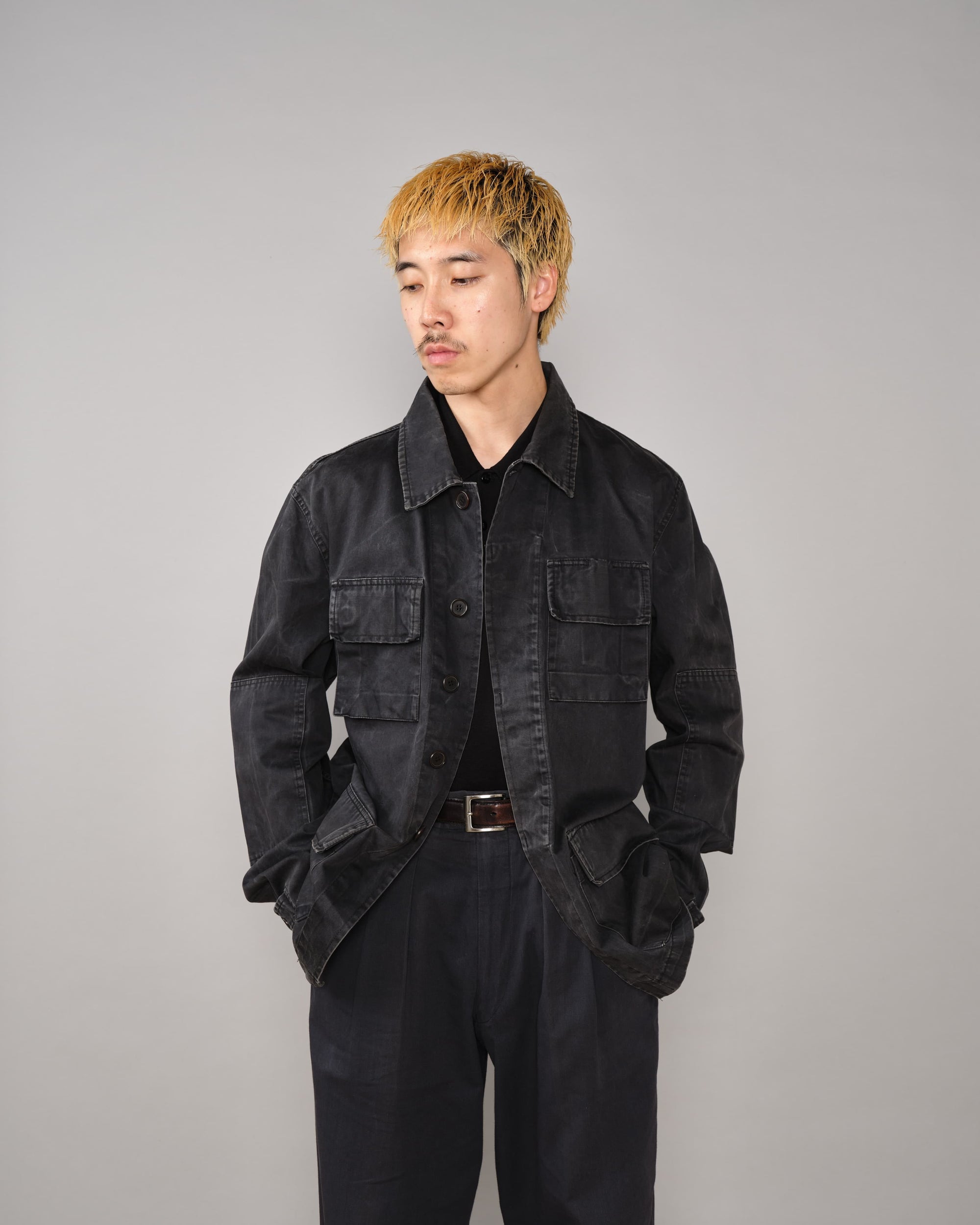 【~90’s】Old HELMUT LANG Black Cotton 4 Pockets Jacket Size.50