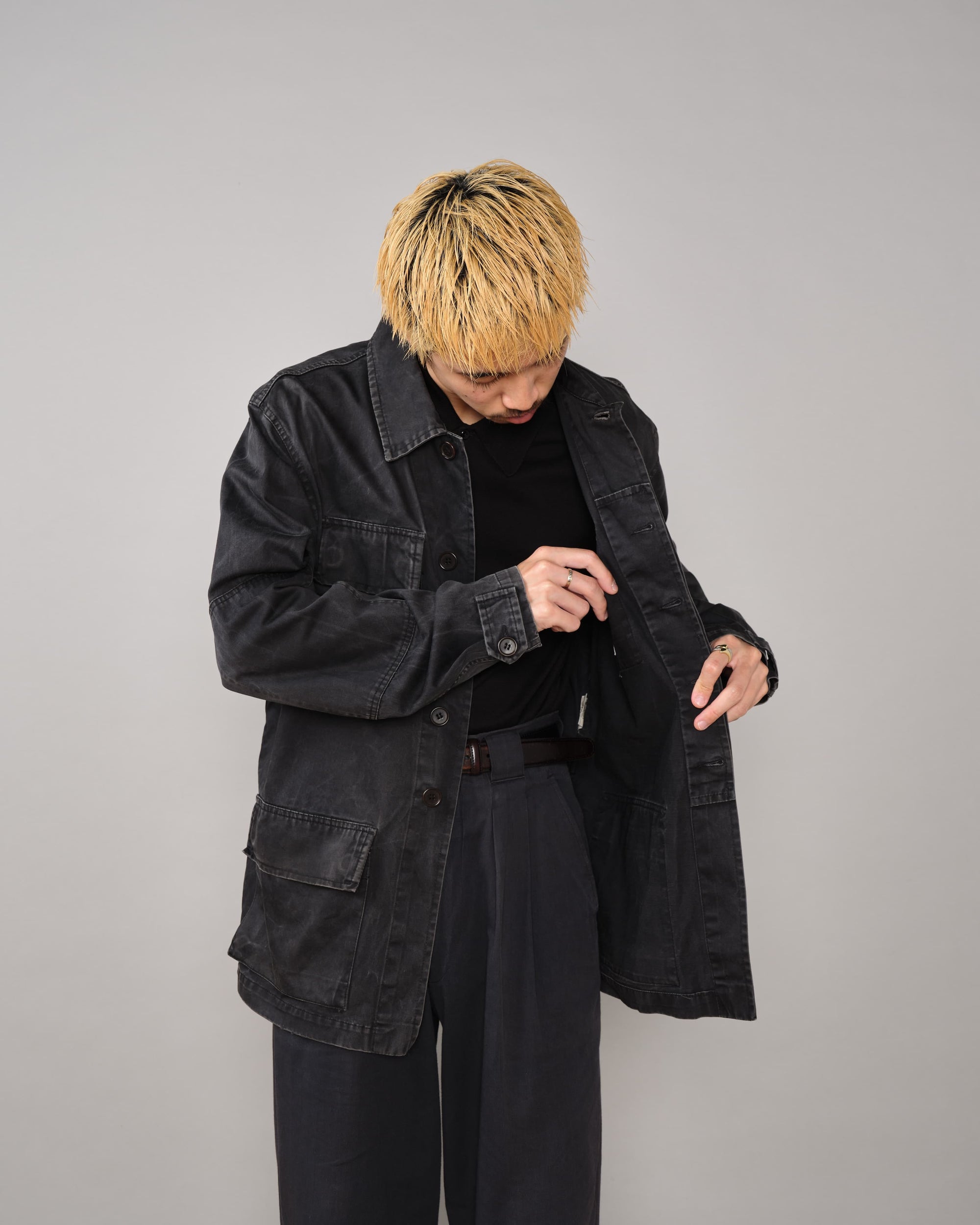【~90’s】Old HELMUT LANG Black Cotton 4 Pockets Jacket Size.50