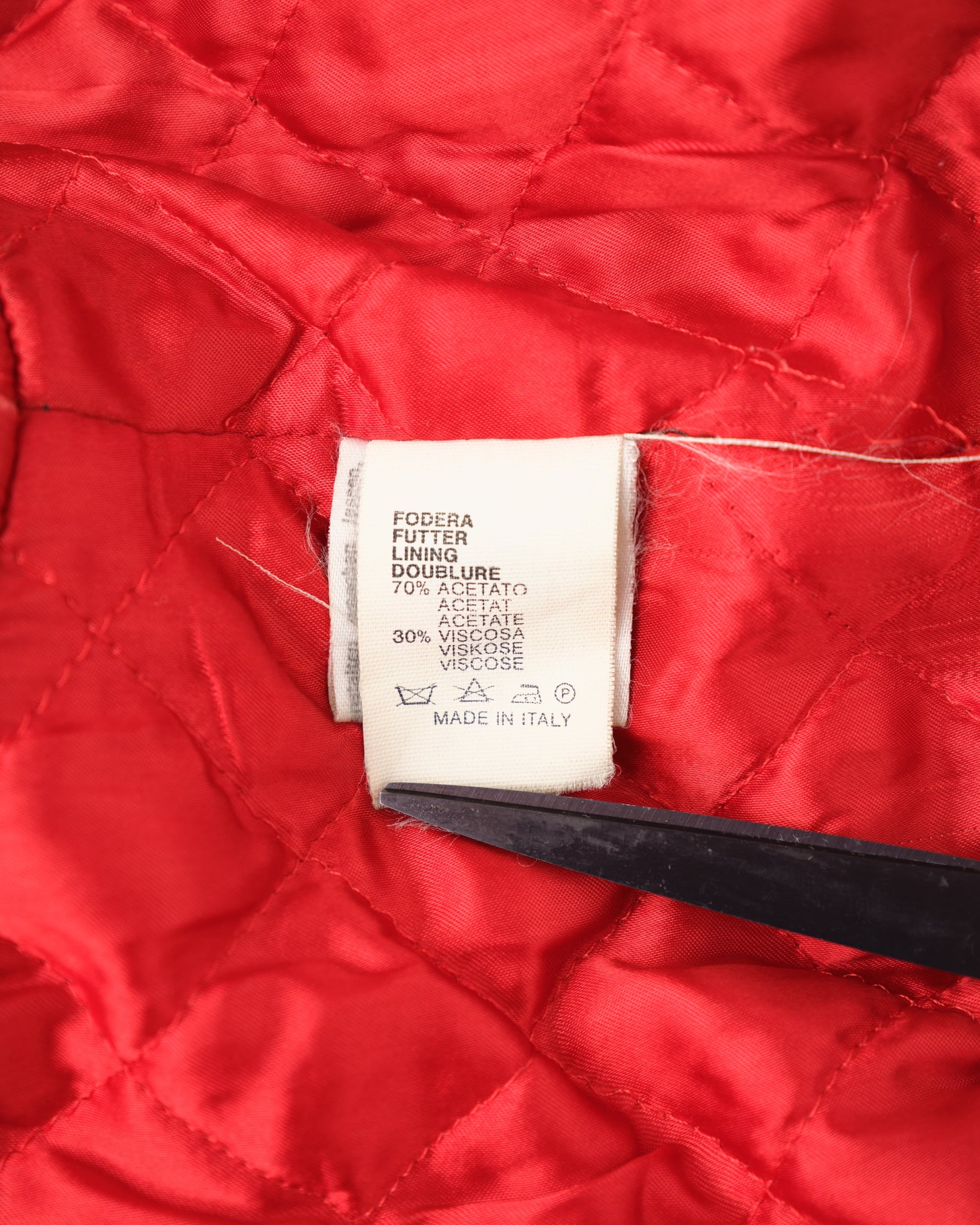 【~90's】Old VALENTINO Quilt Lined Leather Belted Cardigan Jacket Size.52