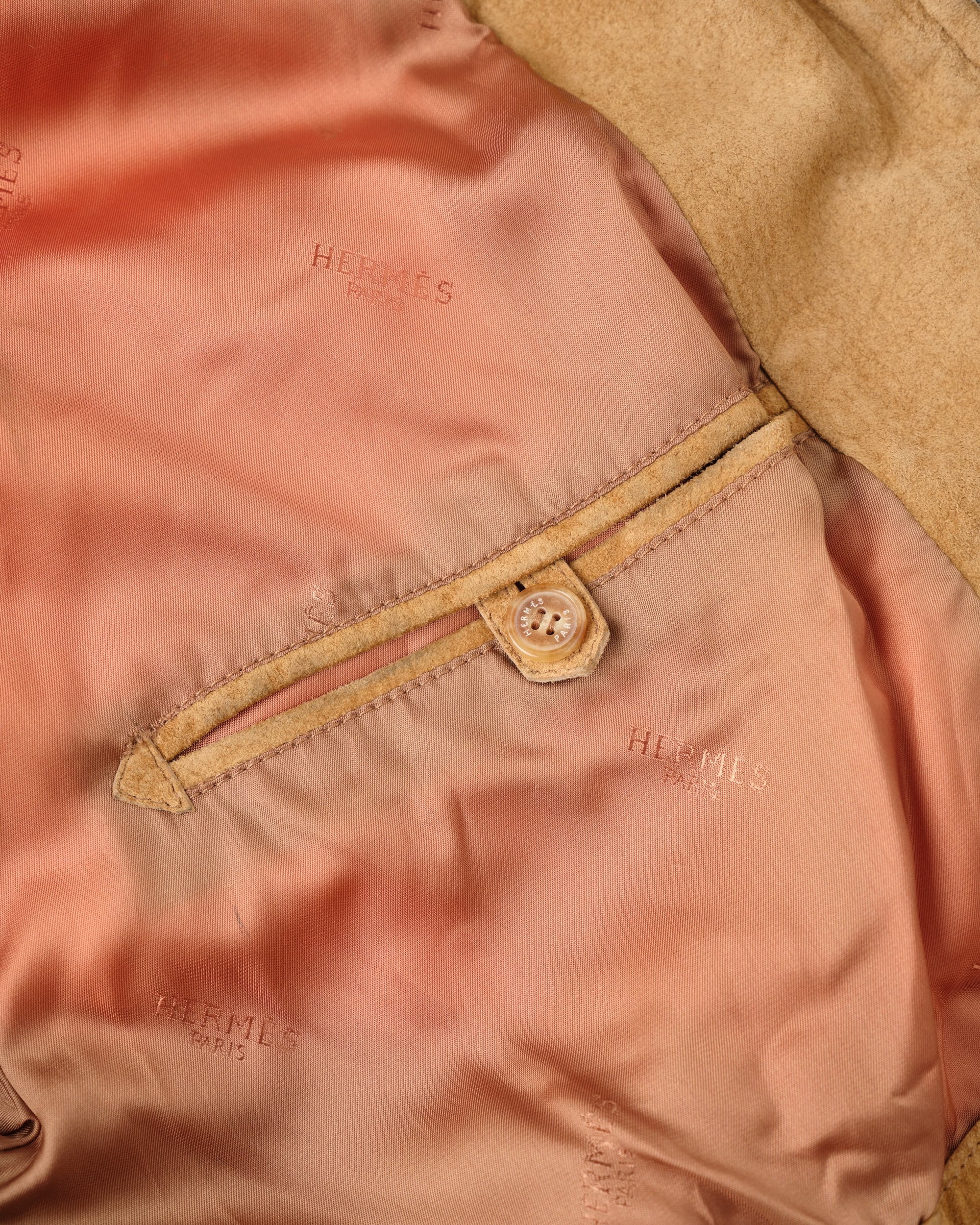 【~90's】Old Hermès Paris Pigskin Leather Hunting Jacket Size.52