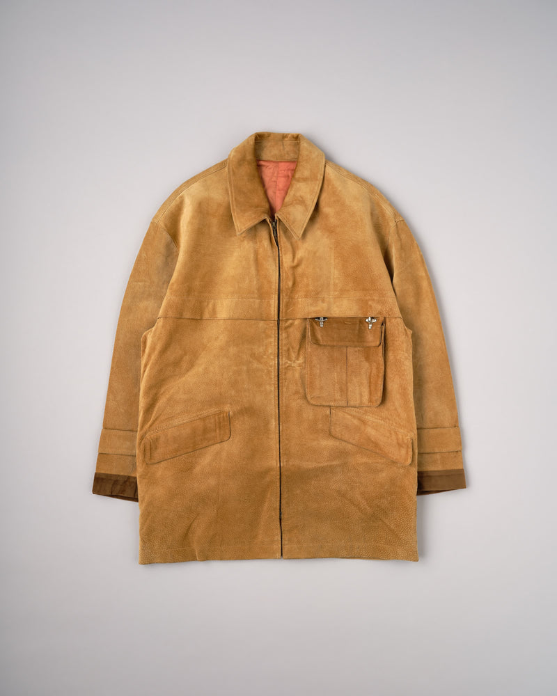 【~90's】Old Hermès Paris Pigskin Leather Hunting Jacket Size.52