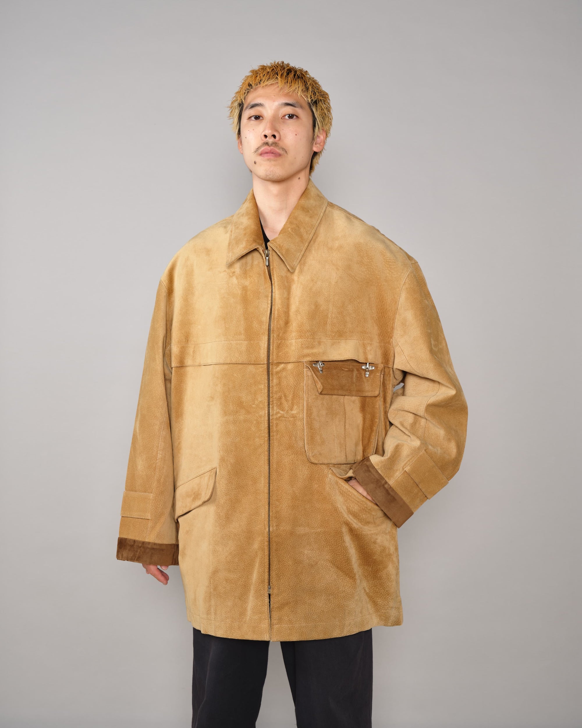 【~90's】Old Hermès Paris Pigskin Leather Hunting Jacket Size.52