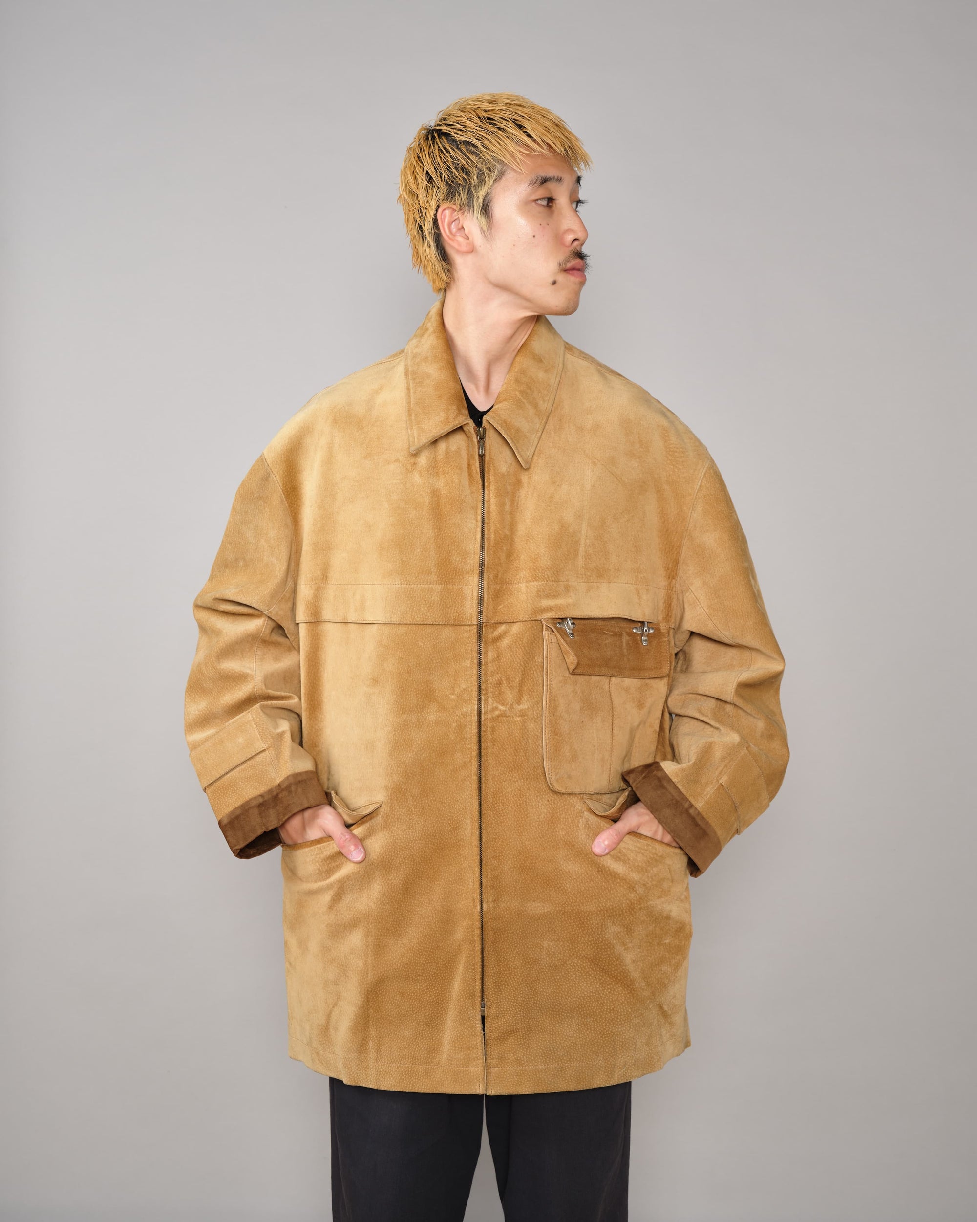 【~90's】Old Hermès Paris Pigskin Leather Hunting Jacket Size.52