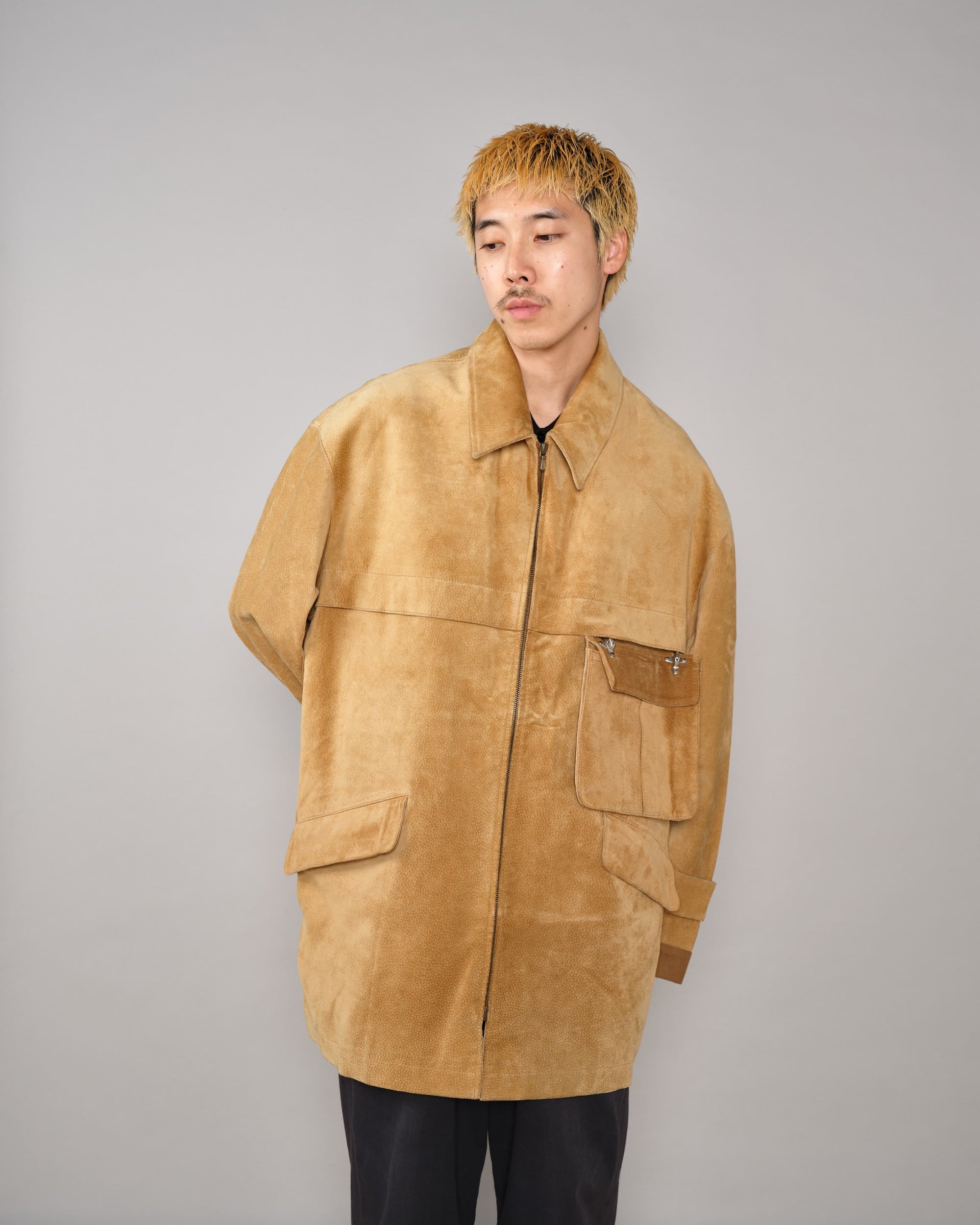 【~90's】Old Hermès Paris Pigskin Leather Hunting Jacket Size.52