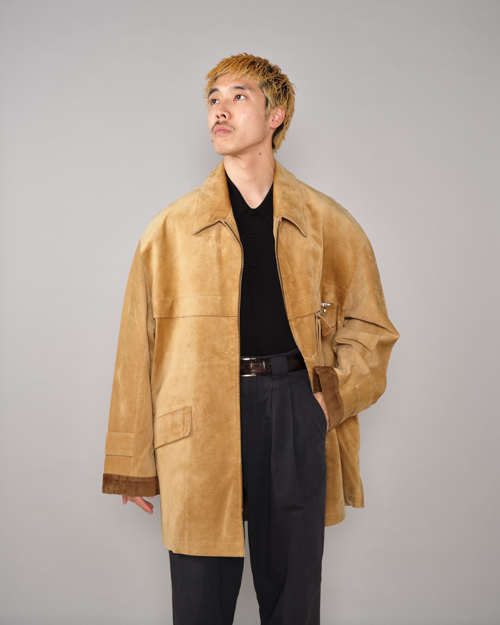 【~90's】Old Hermès Paris Pigskin Leather Hunting Jacket Size.52