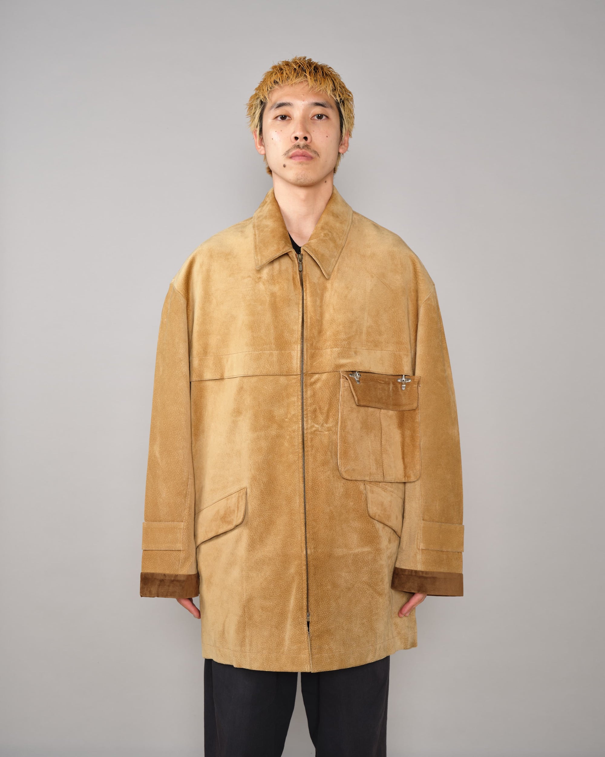 【~90's】Old Hermès Paris Pigskin Leather Hunting Jacket Size.52
