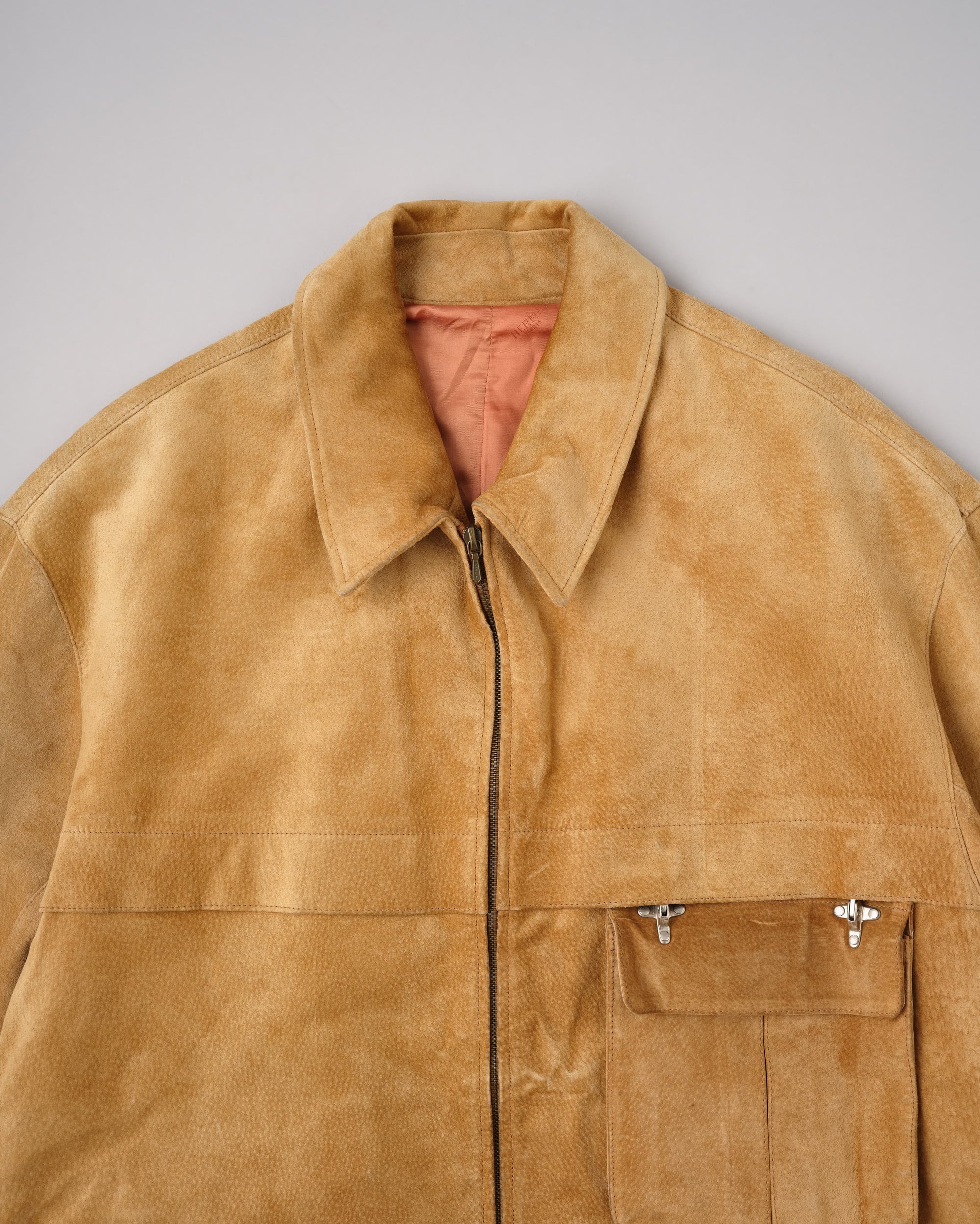 【~90's】Old Hermès Paris Pigskin Leather Hunting Jacket Size.52