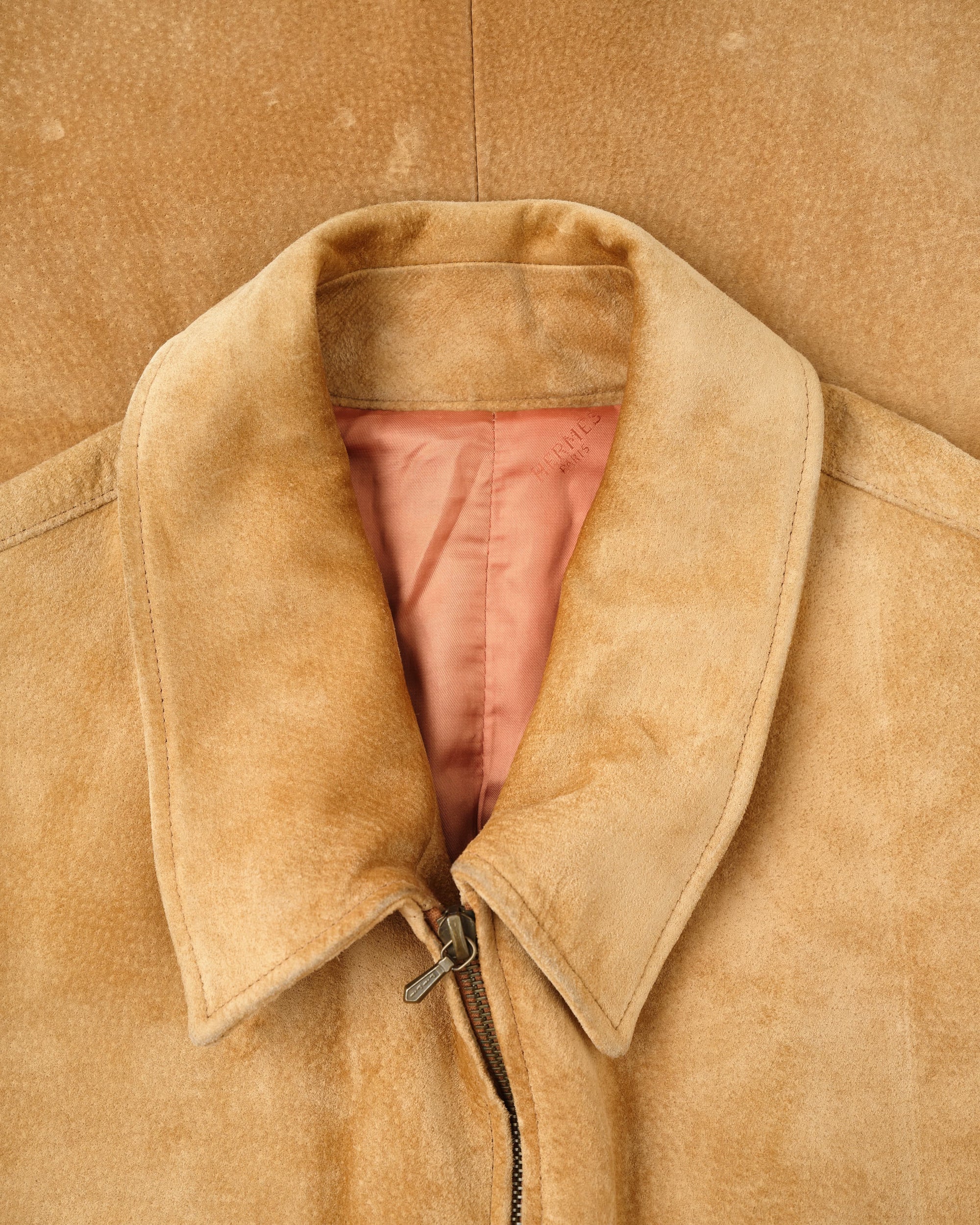 【~90's】Old Hermès Paris Pigskin Leather Hunting Jacket Size.52