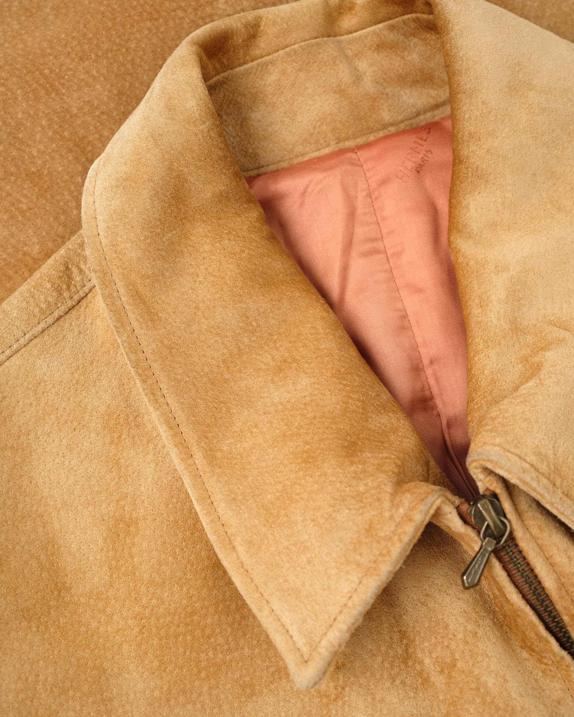 【~90's】Old Hermès Paris Pigskin Leather Hunting Jacket Size.52