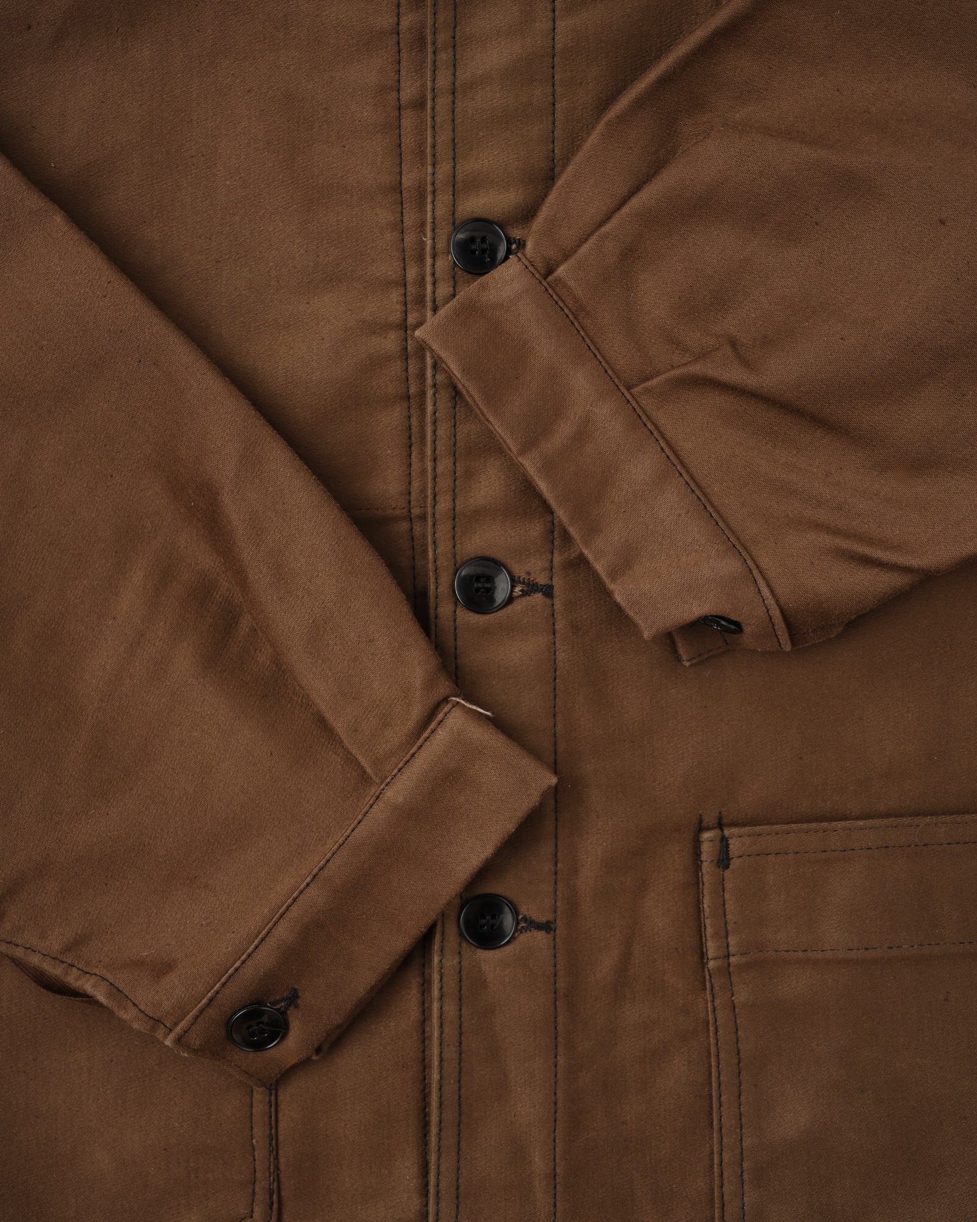 【~60's】French Vintage Brown Moleskin Work Jacket