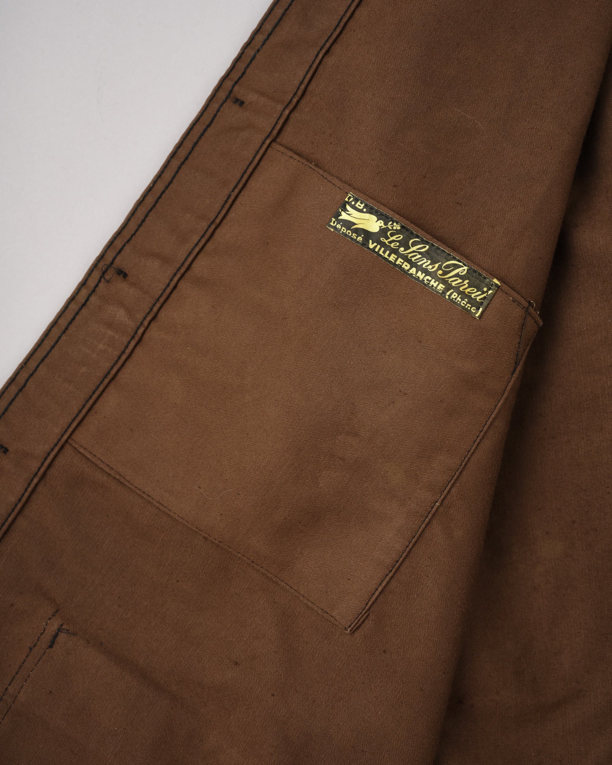 【~60's】French Vintage Brown Moleskin Work Jacket