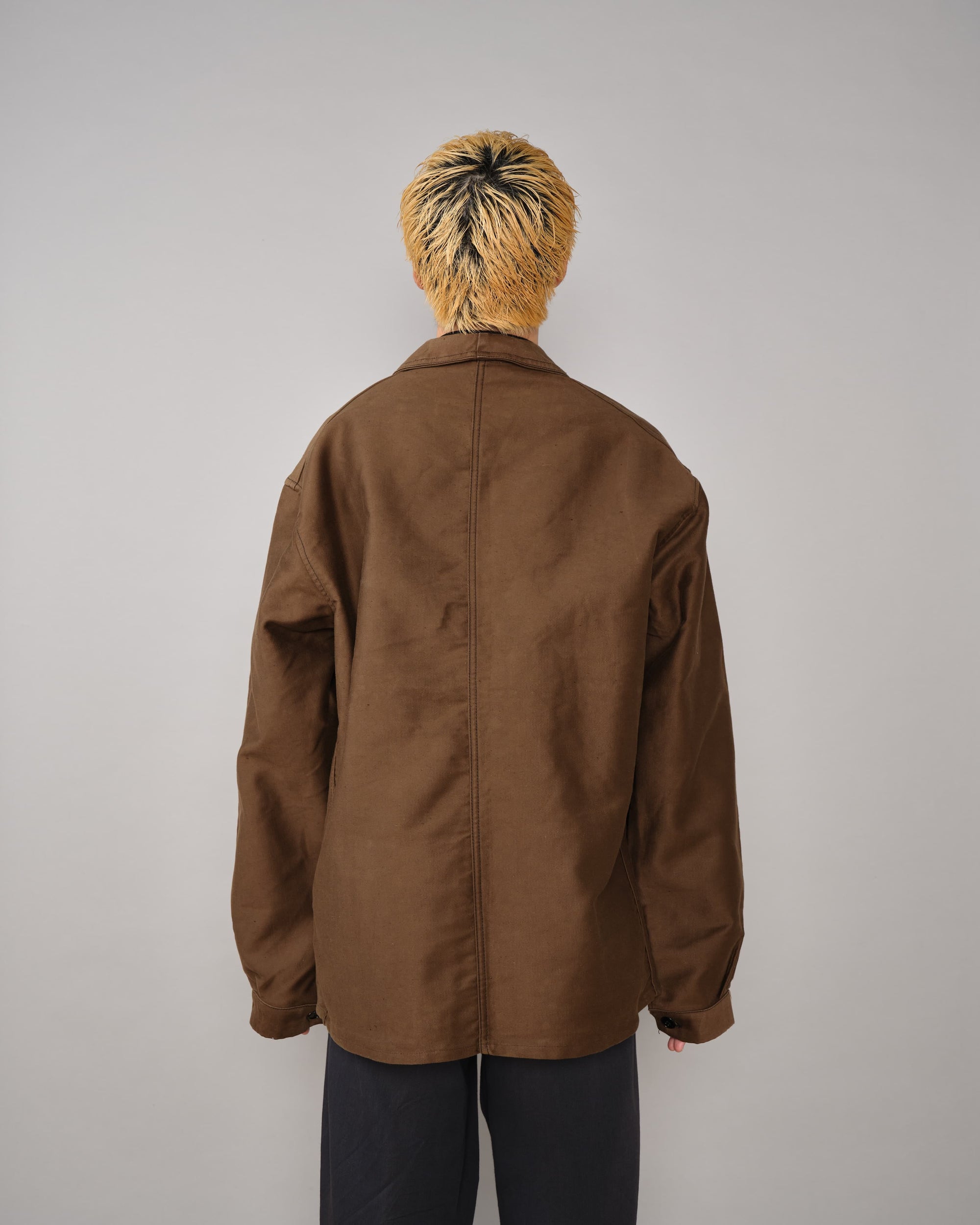 【~60's】French Vintage Brown Moleskin Work Jacket