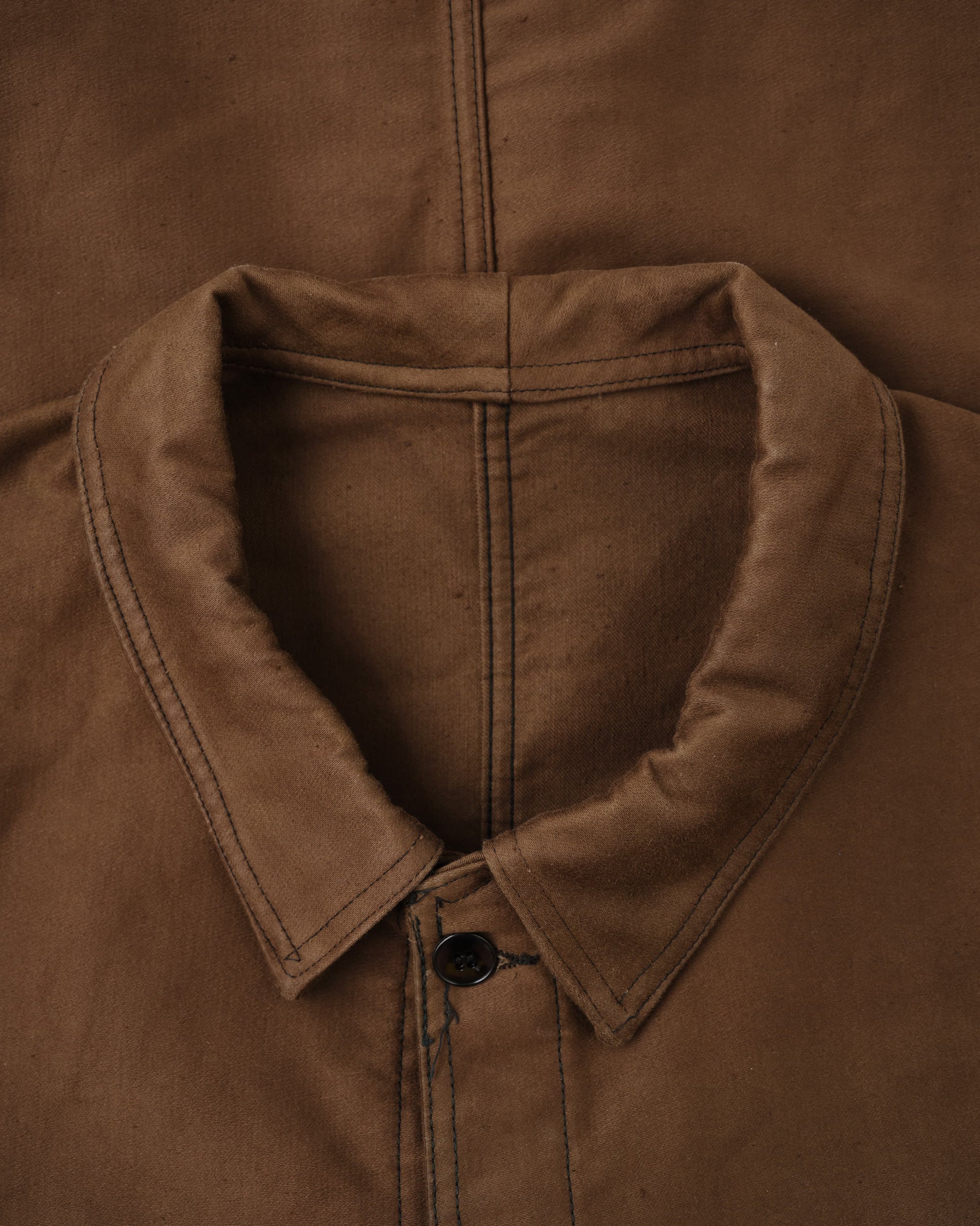 【~60's】French Vintage Brown Moleskin Work Jacket