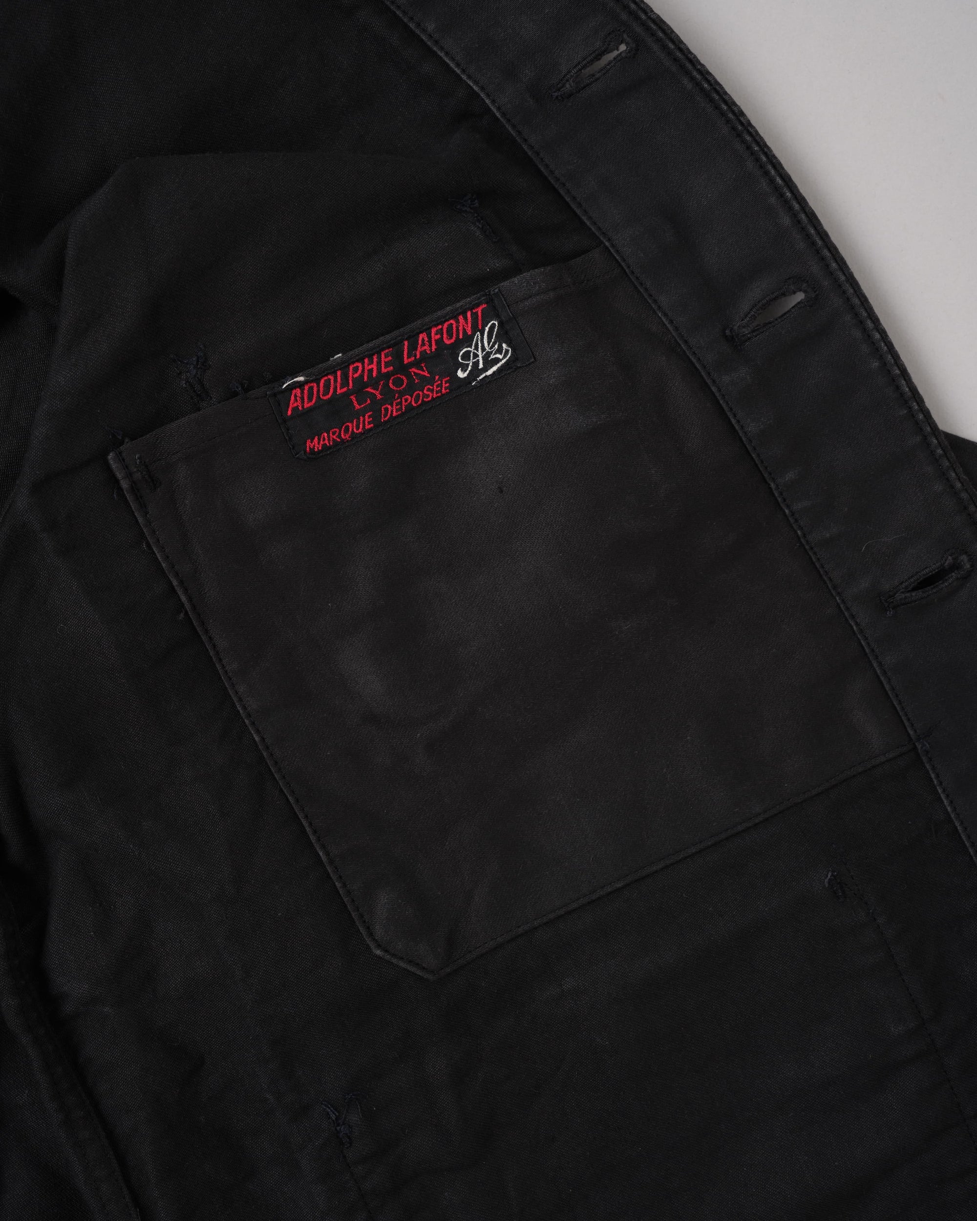 【~40's】French Vintage Black Moleskin Work Jacket "Adolphe Lafont"