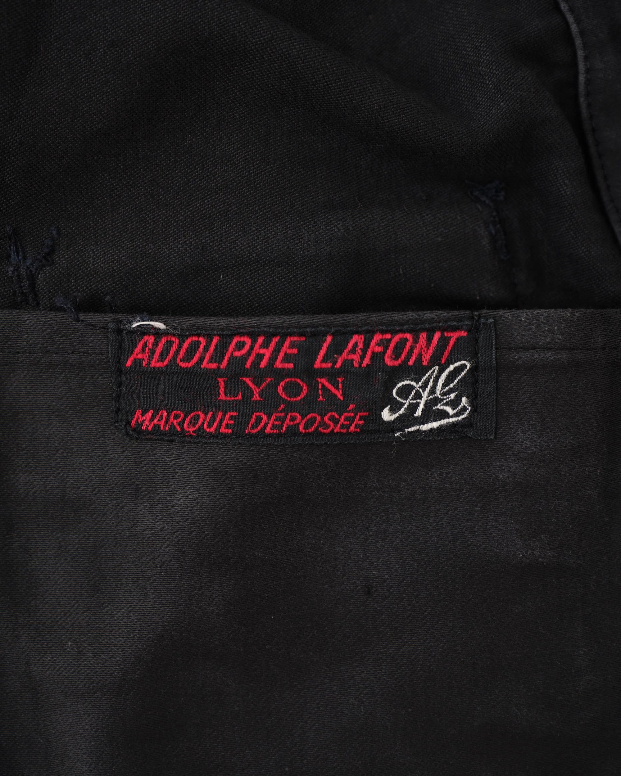 【~40's】French Vintage Black Moleskin Work Jacket "Adolphe Lafont"