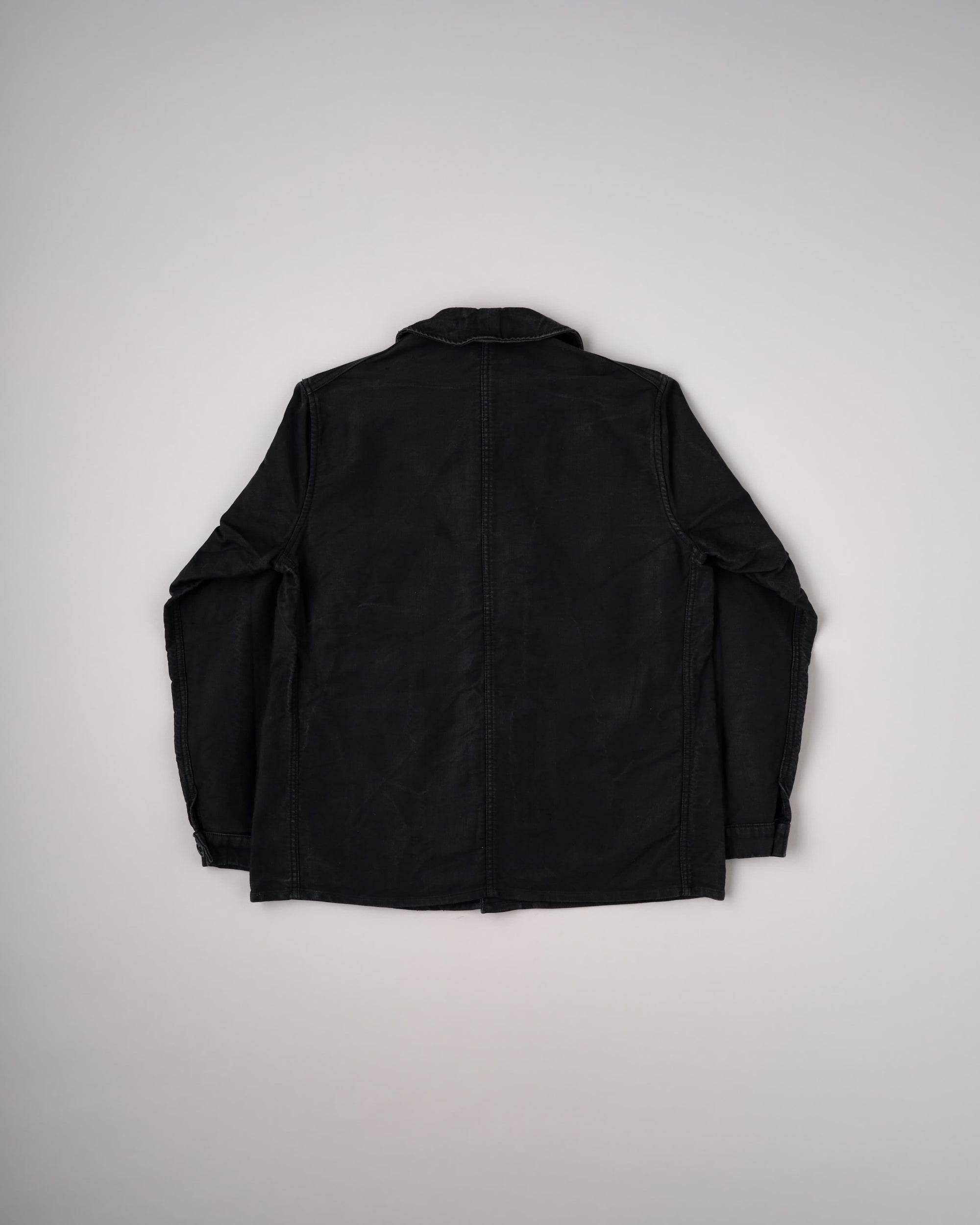 【~40's】French Vintage Black Moleskin Work Jacket "Adolphe Lafont"