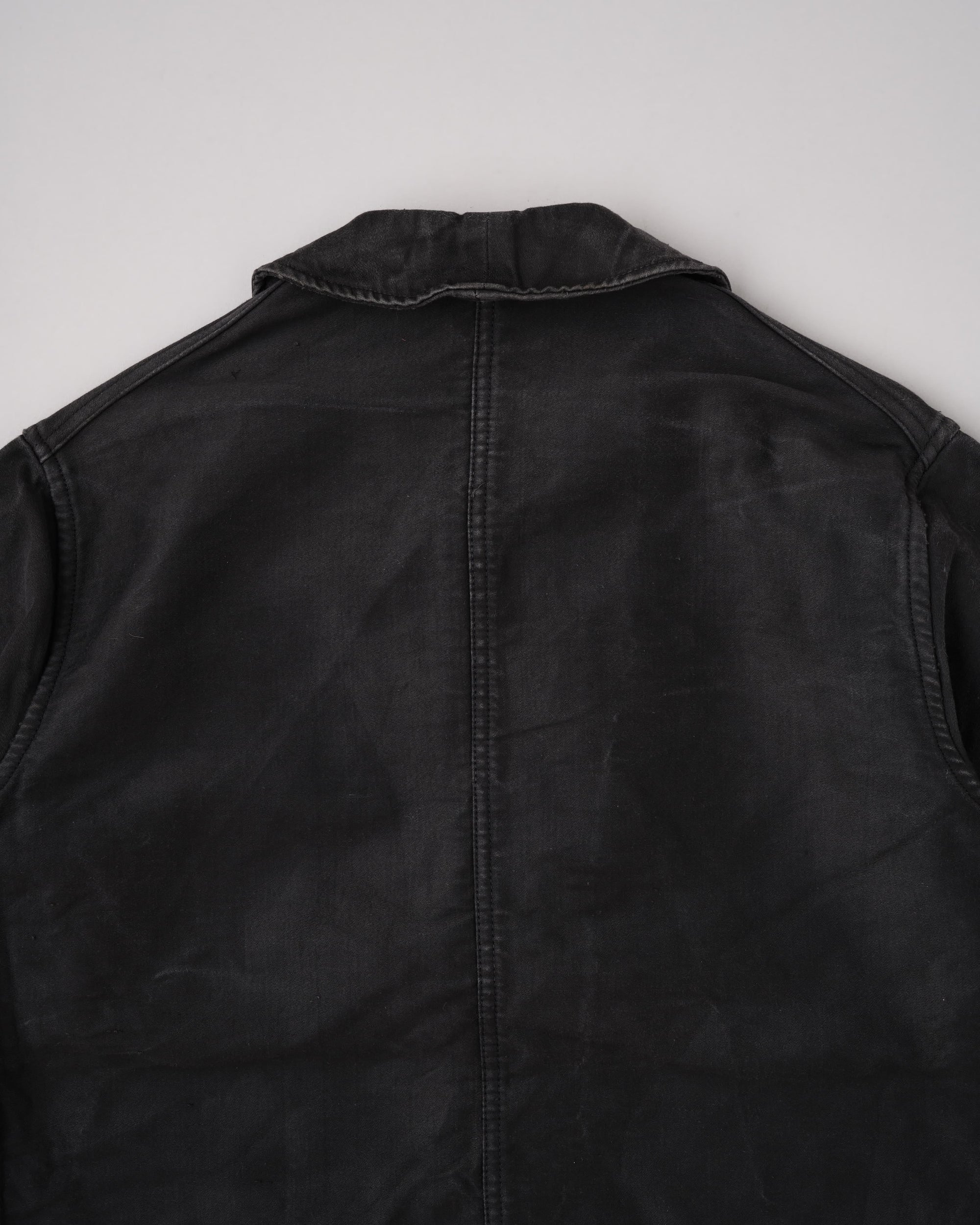 【~40's】French Vintage Black Moleskin Work Jacket "Adolphe Lafont"