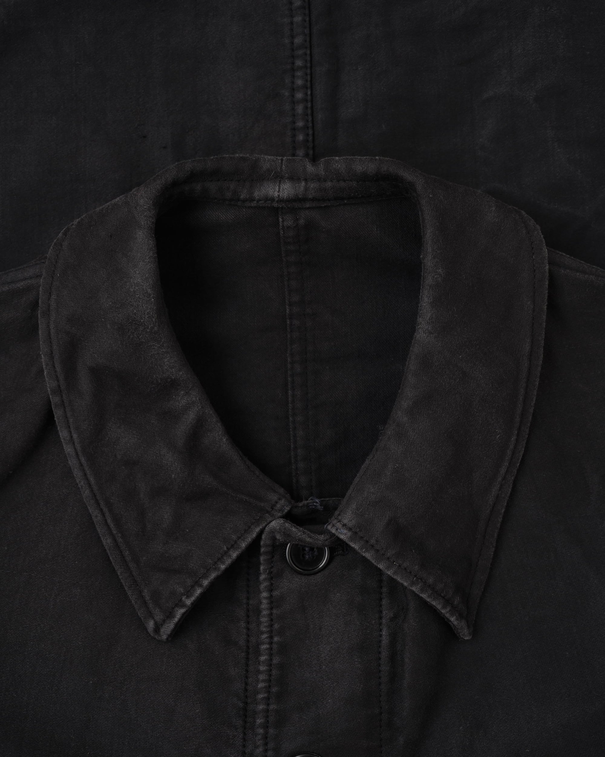 【~40's】French Vintage Black Moleskin Work Jacket "Adolphe Lafont"