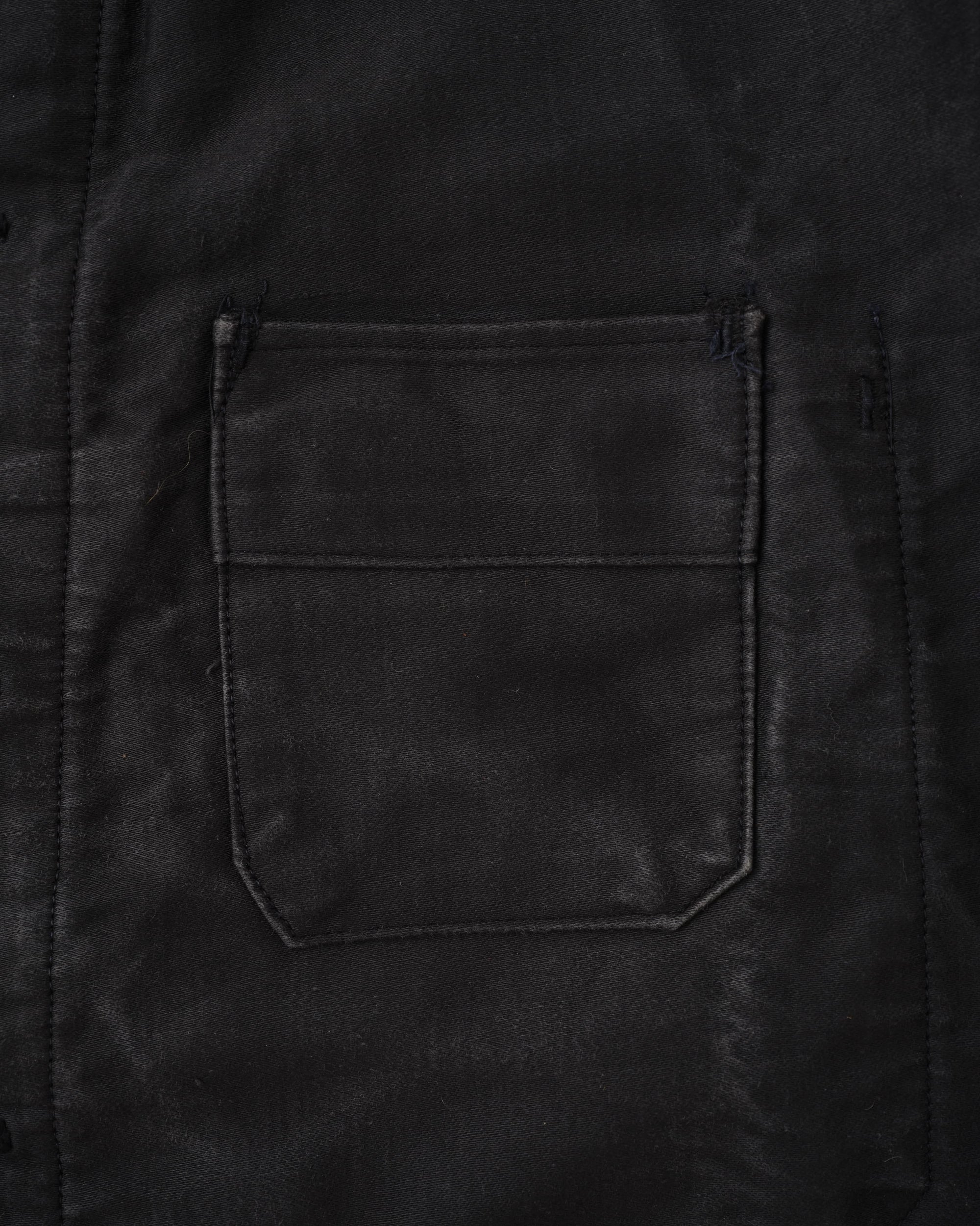 【~40's】French Vintage Black Moleskin Work Jacket "Adolphe Lafont"