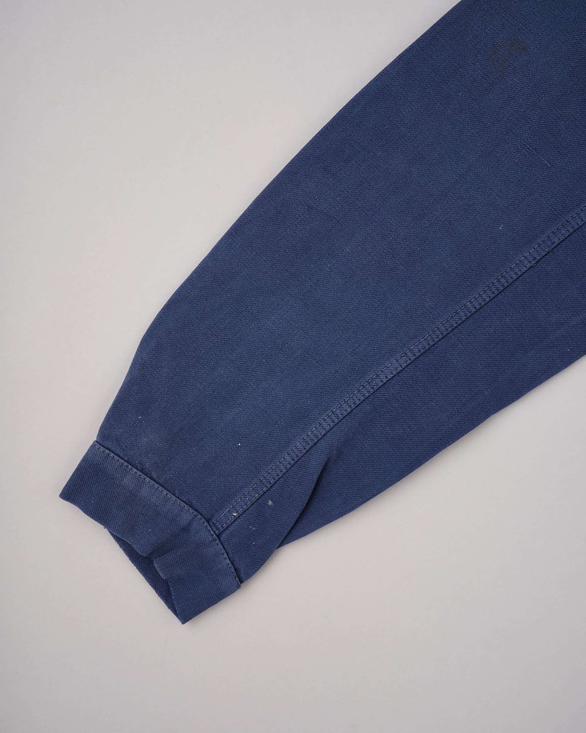 【~40's】French Vintage Blue Cotton Twill Double Breasted Work Jacket