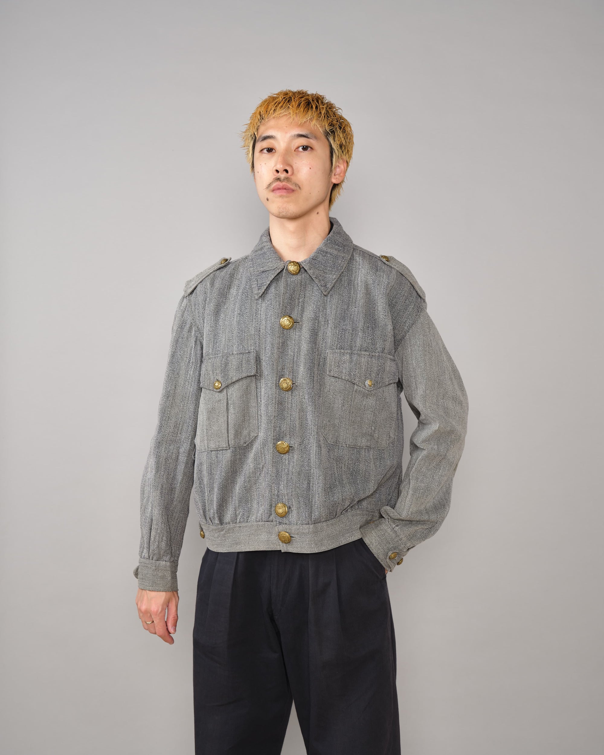 【~40's】Spanish Army Salt & Pepper Cotton Jacket