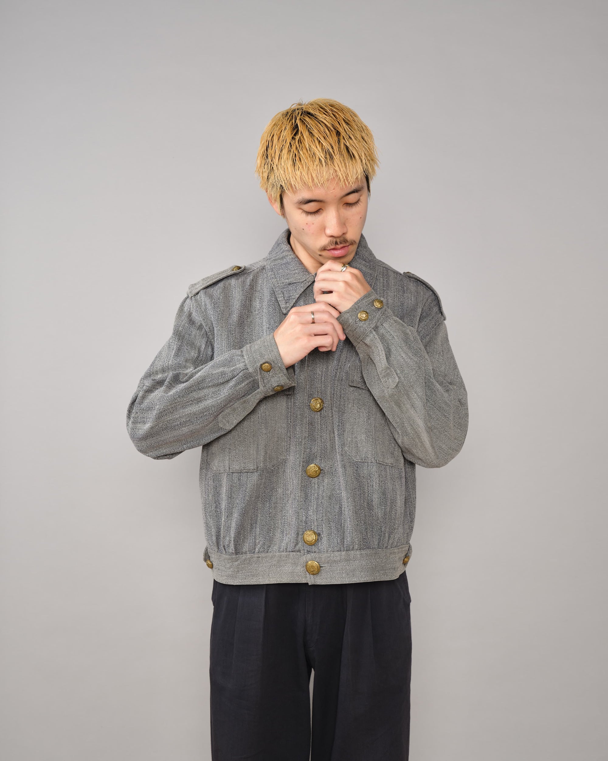 【~40's】Spanish Army Salt & Pepper Cotton Jacket