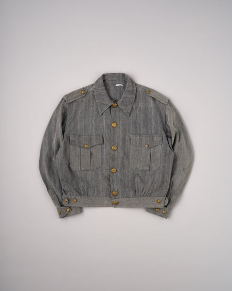 [~40's] Spanish Army Salt & Pepper Cotton Jacket