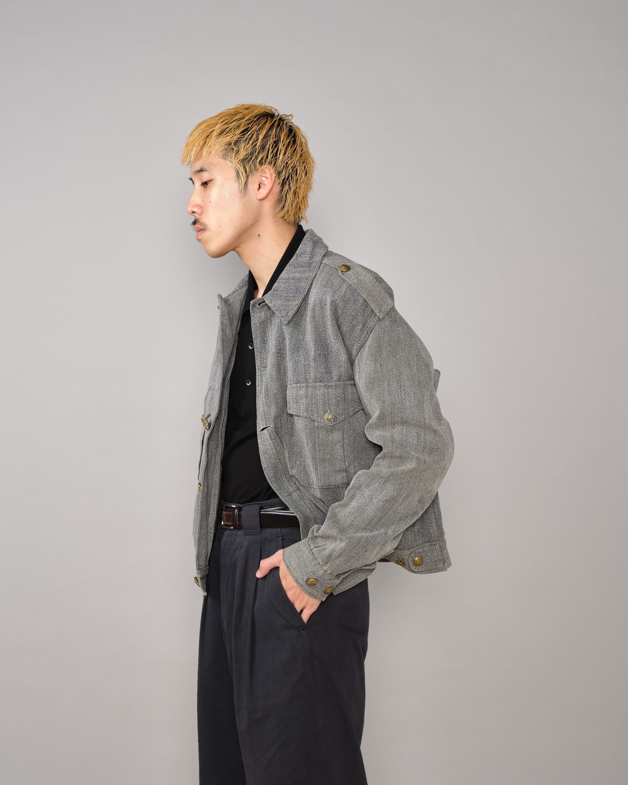 【~40's】Spanish Army Salt & Pepper Cotton Jacket