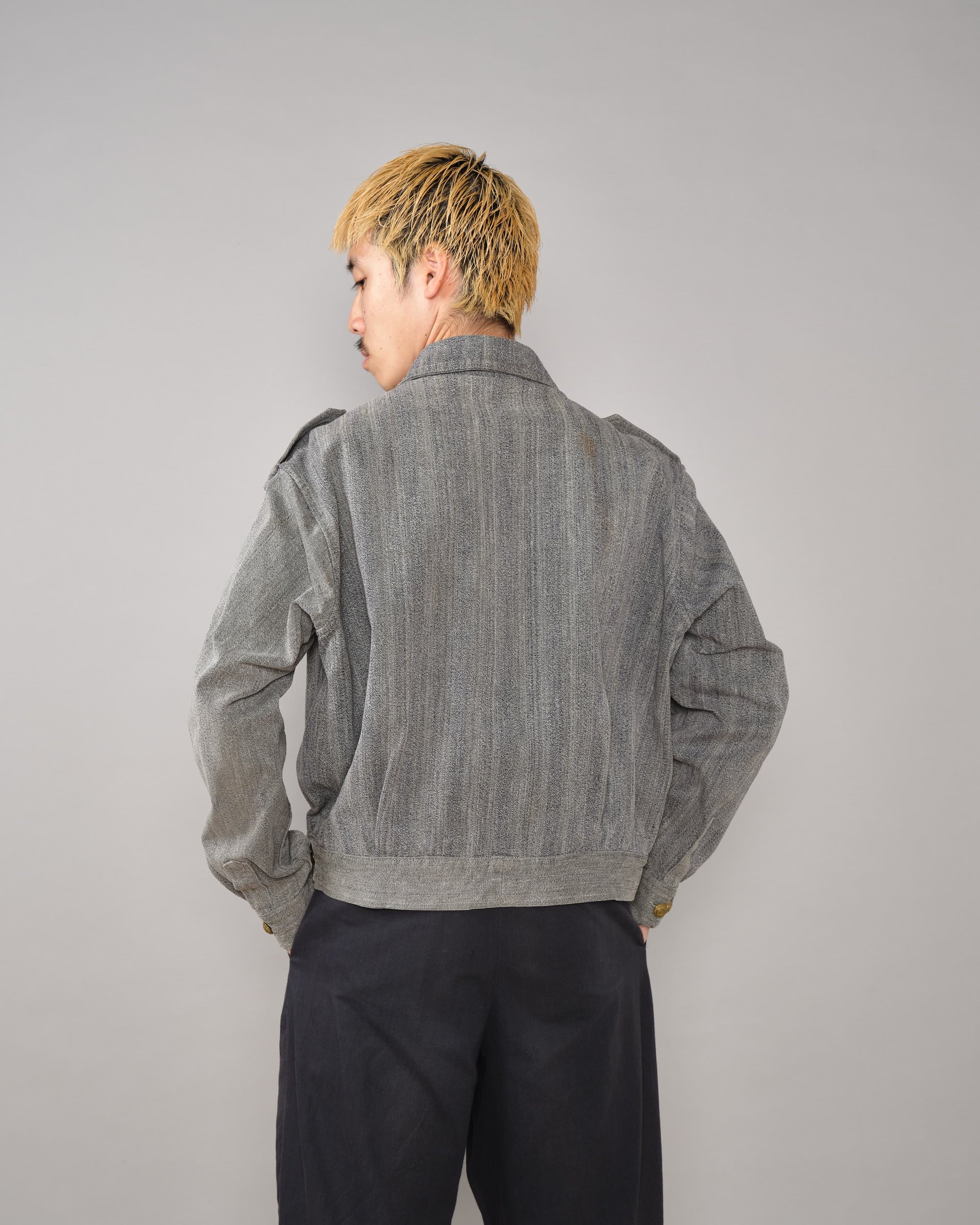 【~40's】Spanish Army Salt & Pepper Cotton Jacket