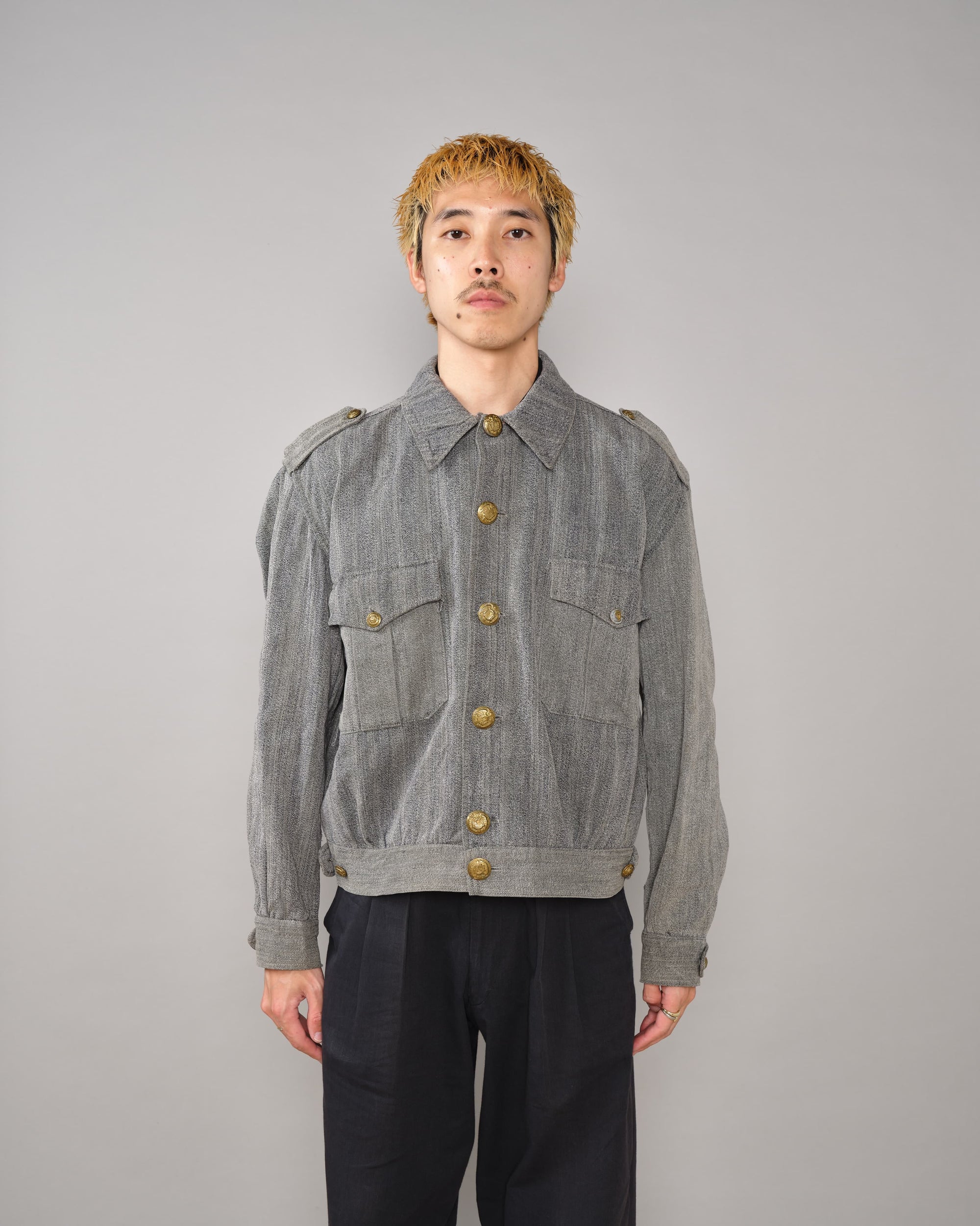 【~40's】Spanish Army Salt & Pepper Cotton Jacket