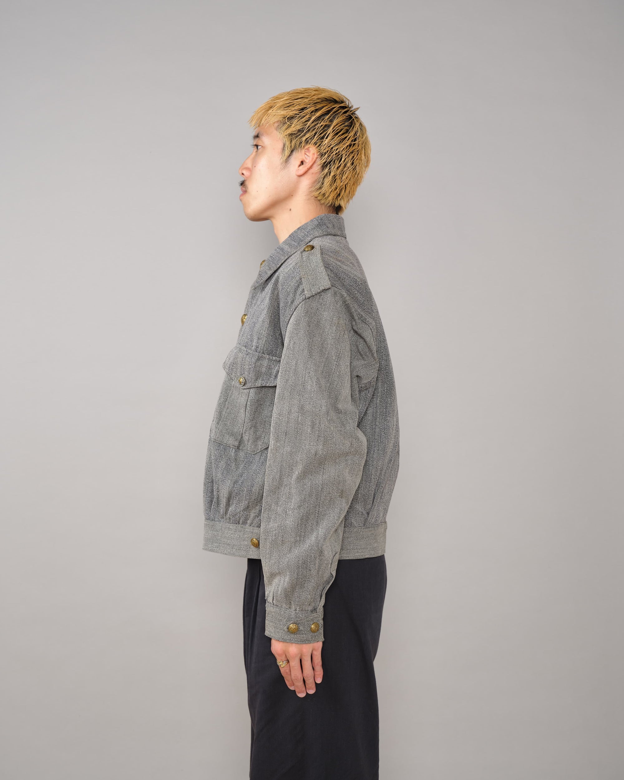 【~40's】Spanish Army Salt & Pepper Cotton Jacket