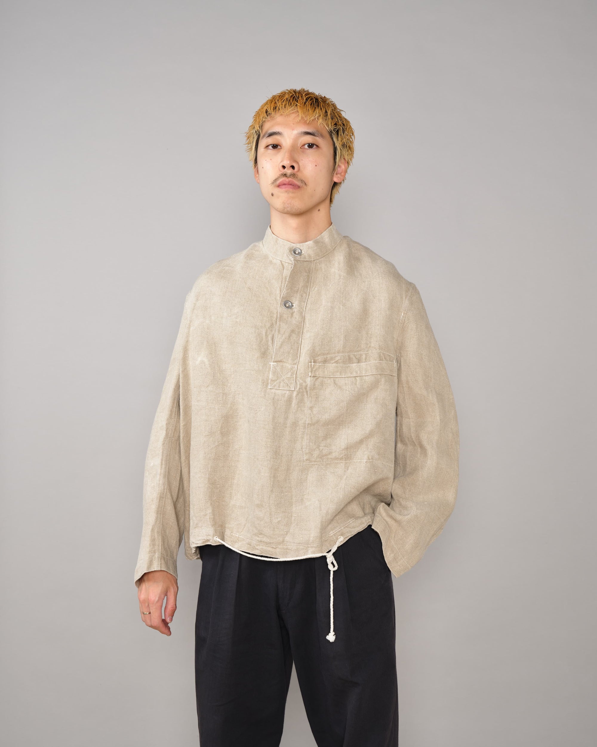 【~40's】WWII German Navy Drillich HBT Linen Work Smock Size.2 "Kriegsmarine"