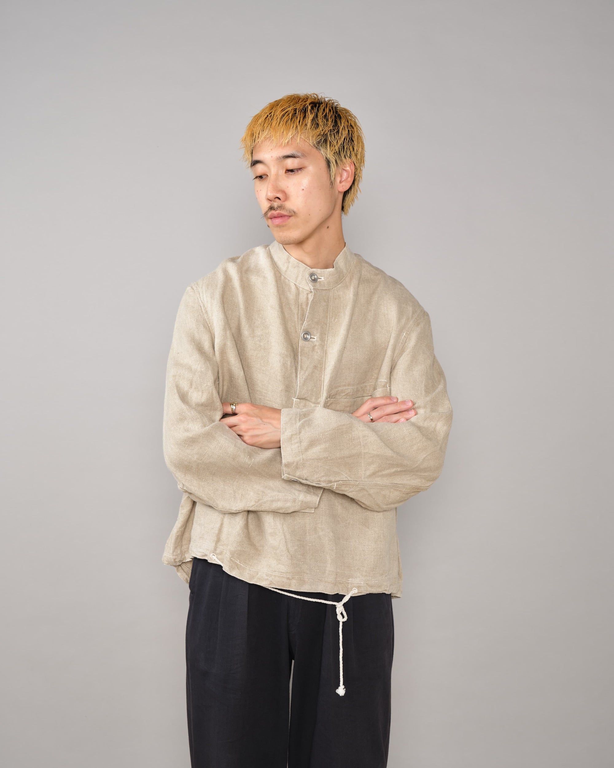 【~40's】WWII German Navy Drillich HBT Linen Work Smock Size.2 "Kriegsmarine"
