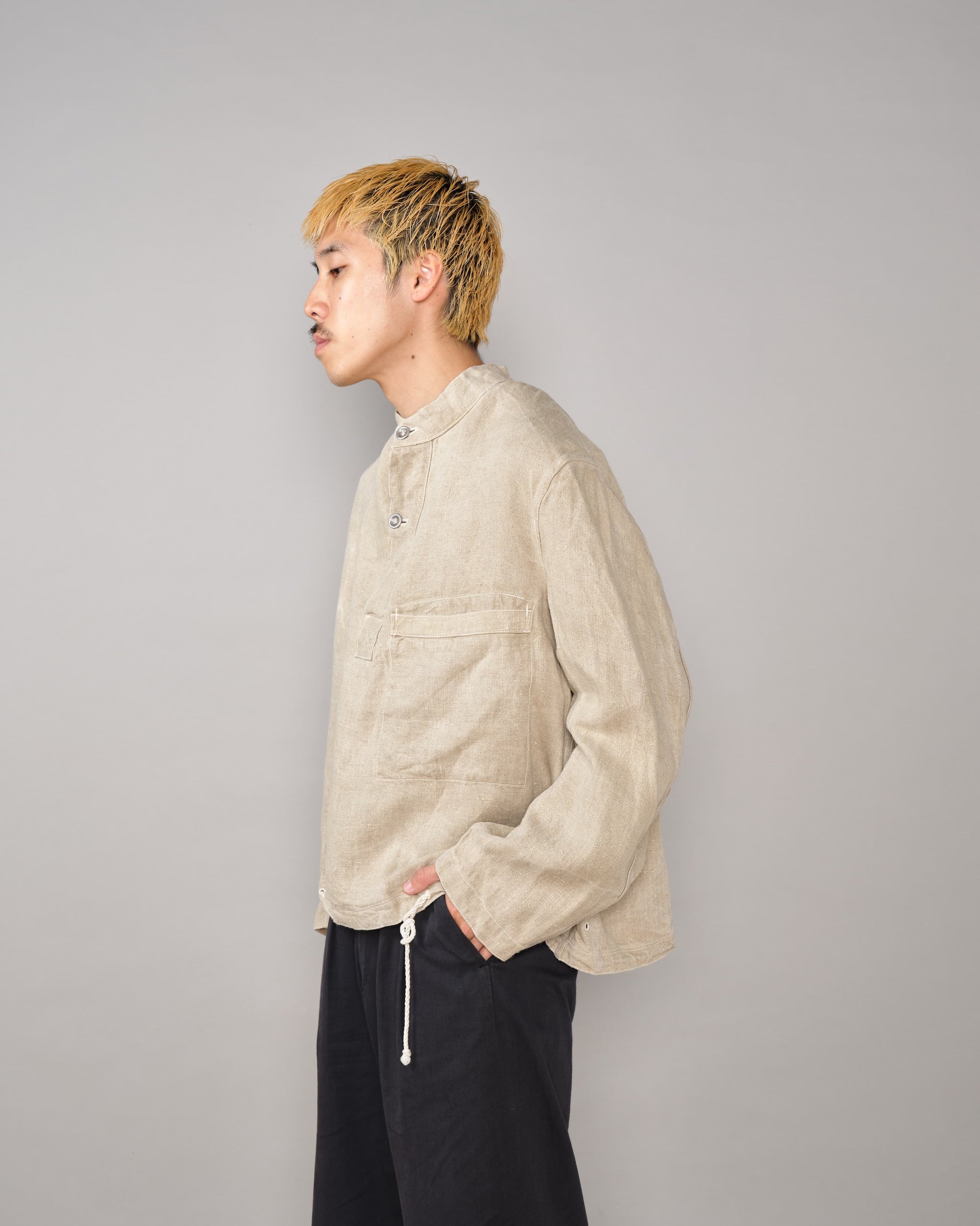 【~40's】WWII German Navy Drillich HBT Linen Work Smock Size.2 "Kriegsmarine"